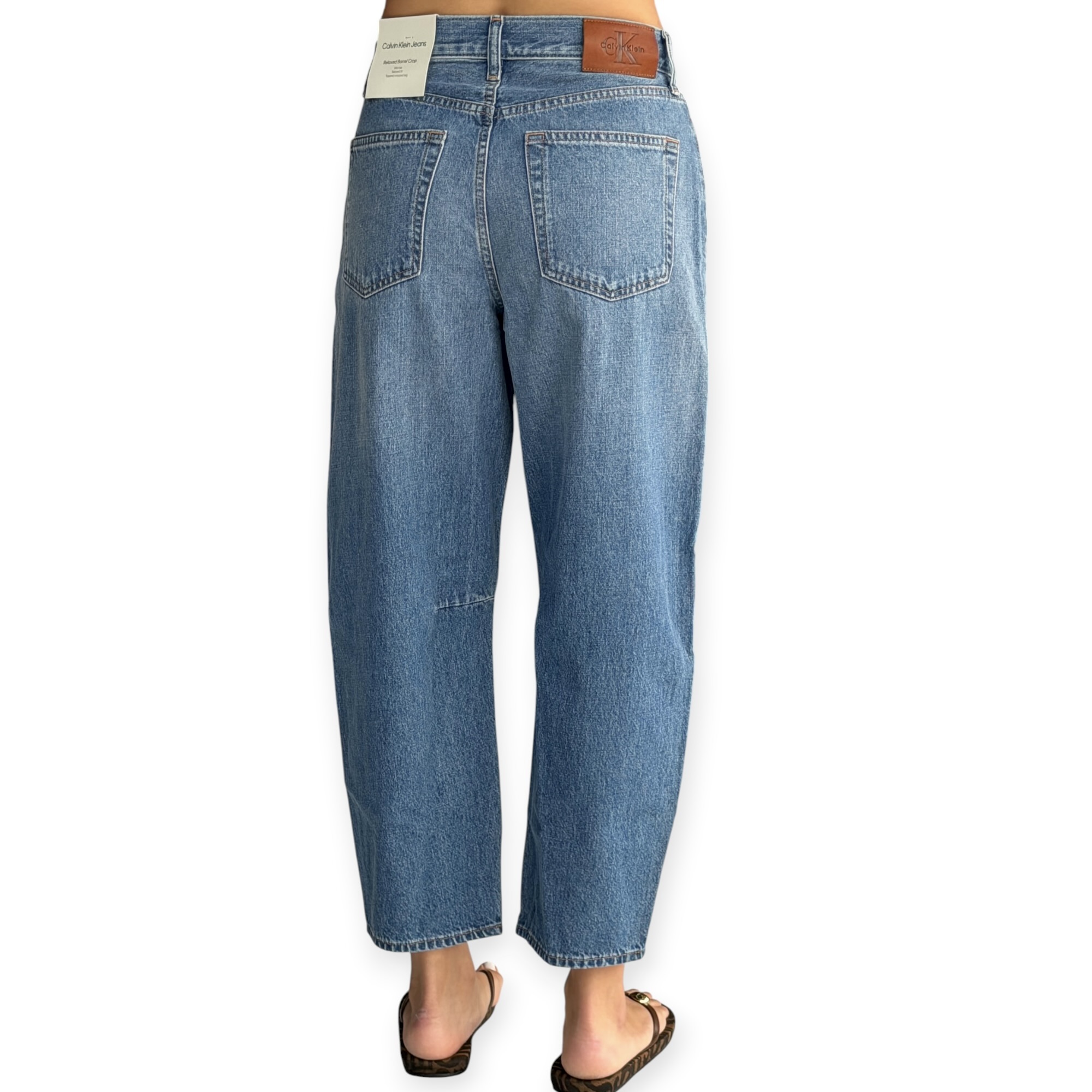 גינס נשים  CLVIN KLEIN CROPPED BAGGY JEANS