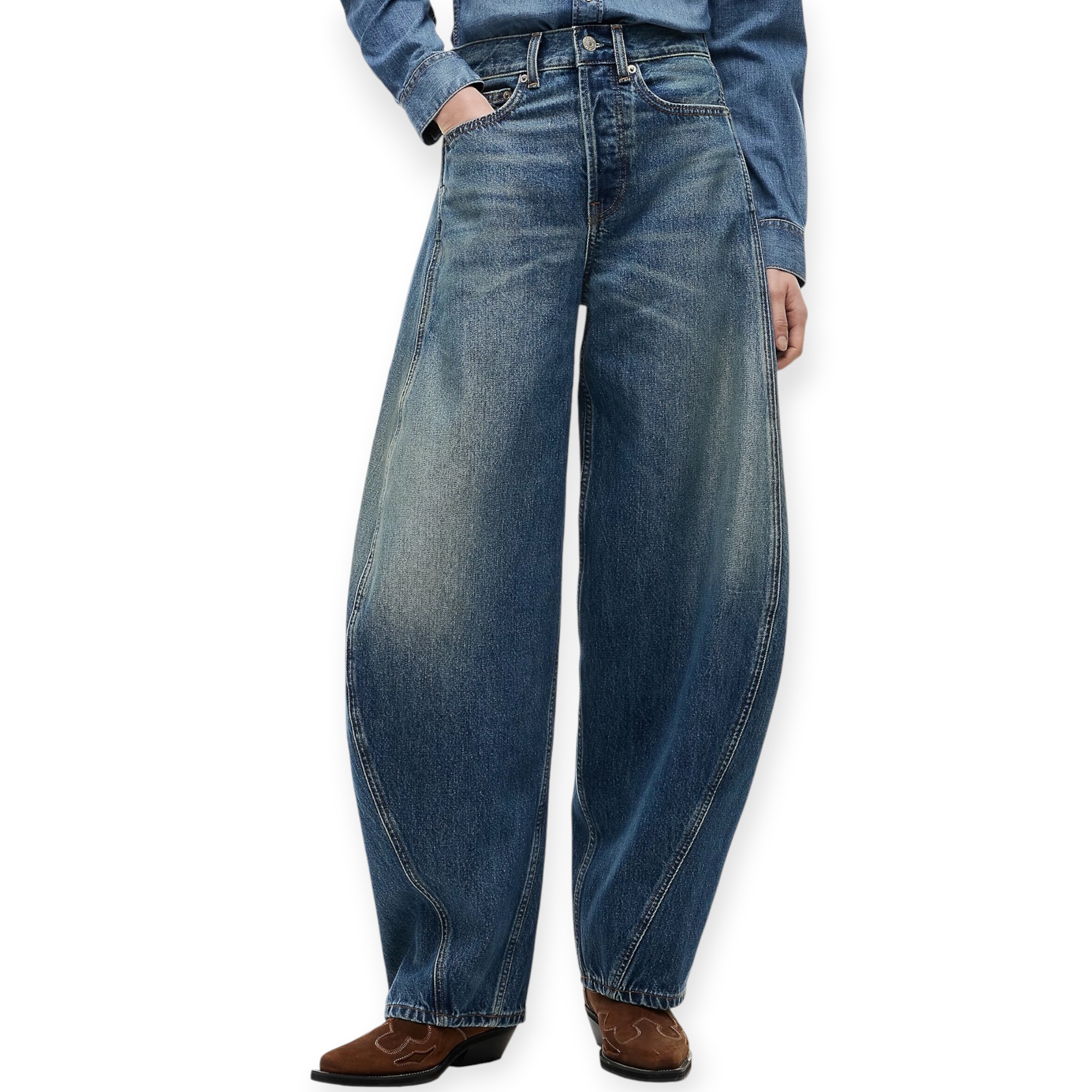 גינס נשים TOMMY HILFIGER MID BARREL JEANS