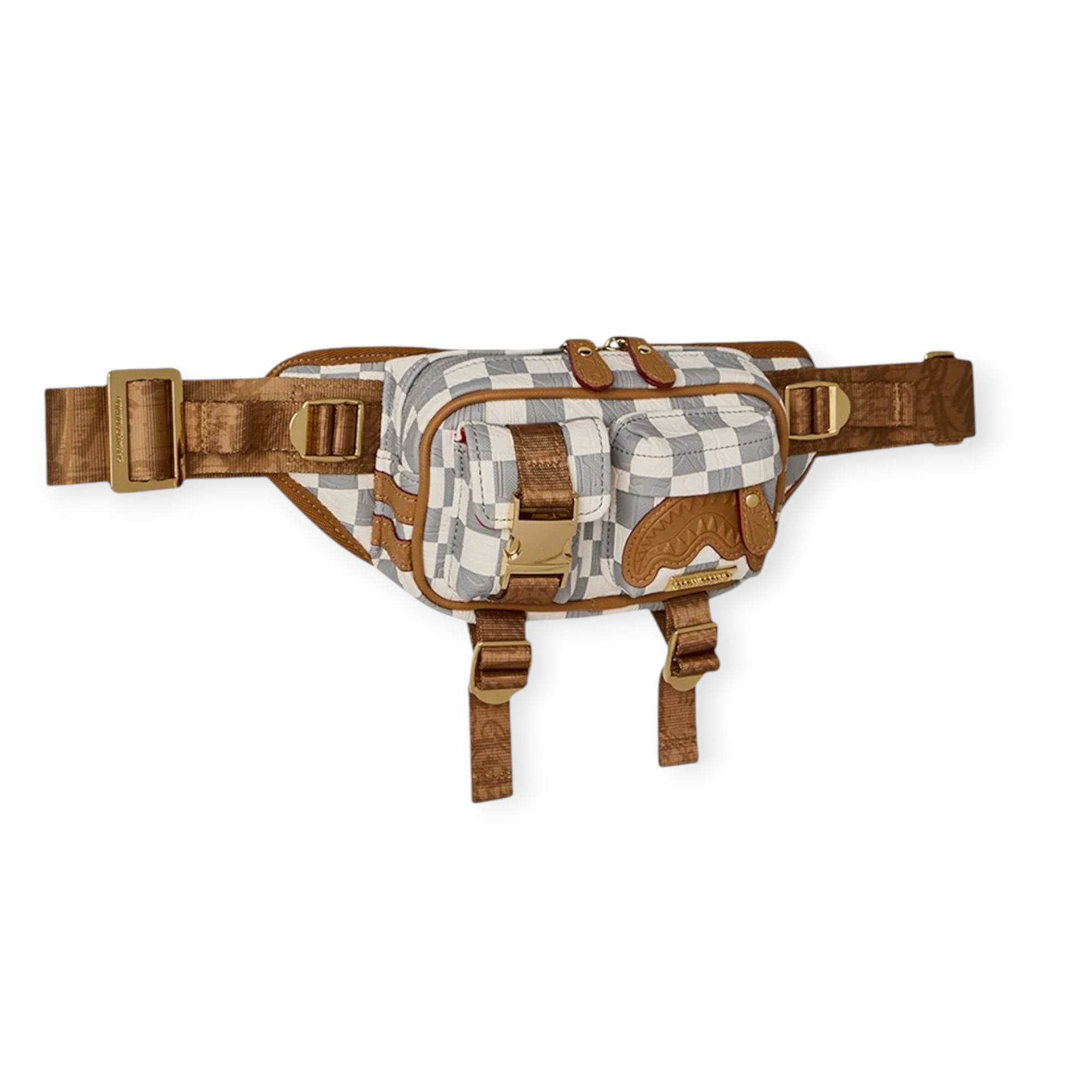 תיק פאוץ SPRAYGROUND EMBOSSED CREAM CHECK CARGO CROSSBODY
