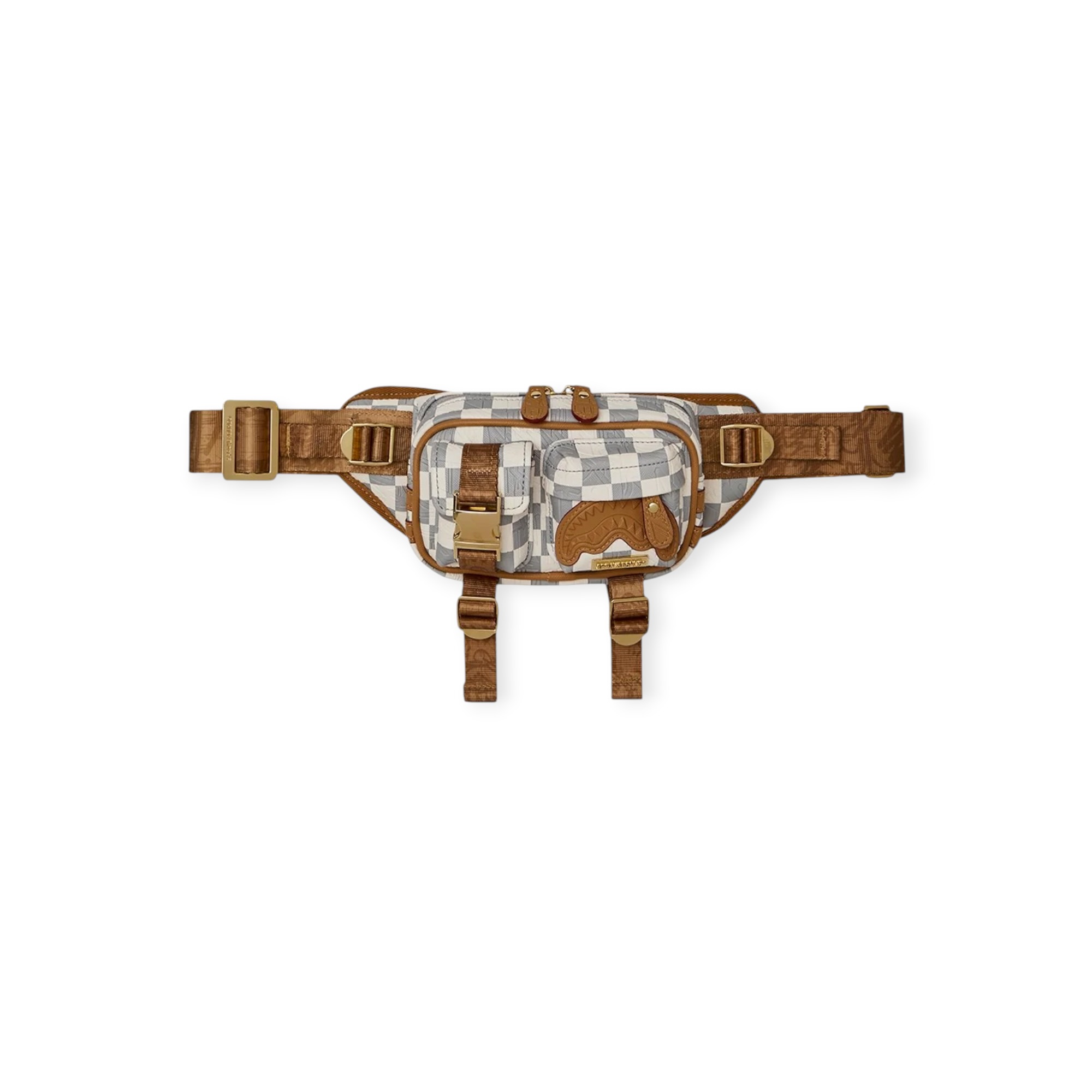 תיק פאוץ SPRAYGROUND EMBOSSED CREAM CHECK CARGO CROSSBODY