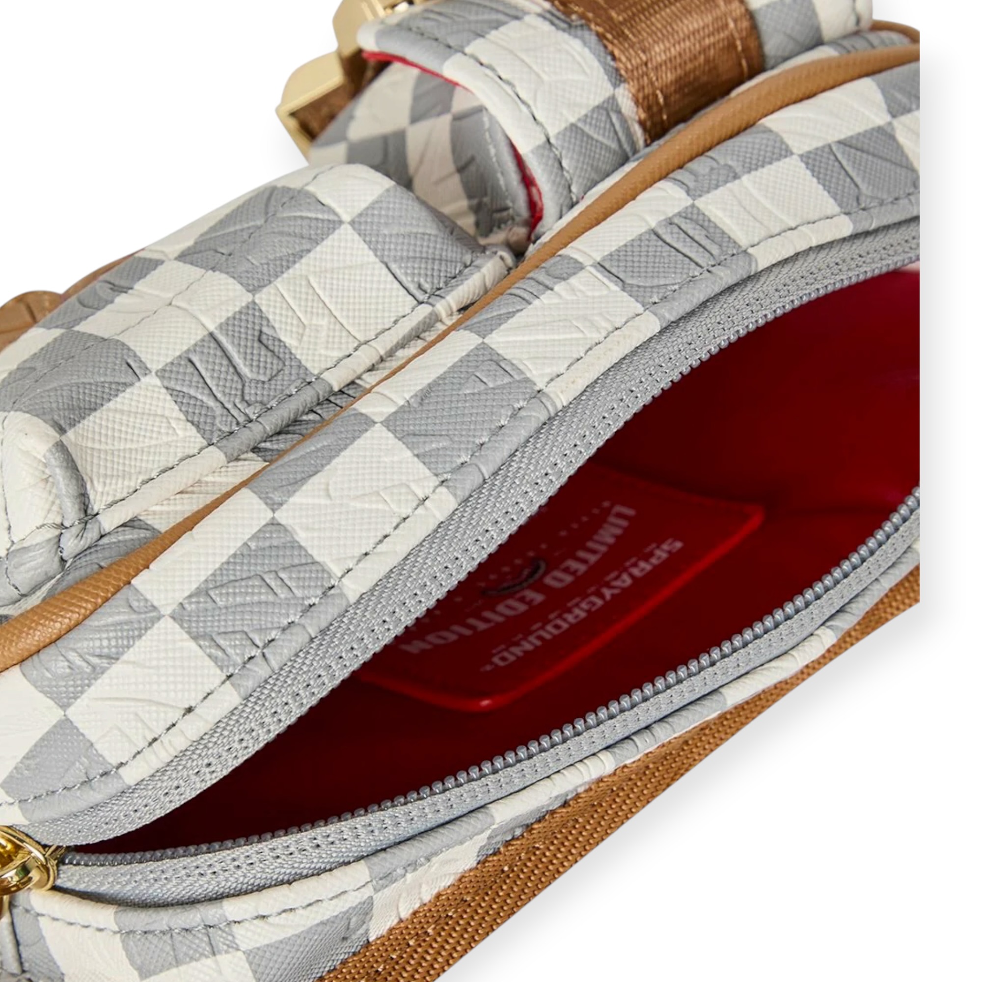 תיק פאוץ SPRAYGROUND EMBOSSED CREAM CHECK CARGO CROSSBODY