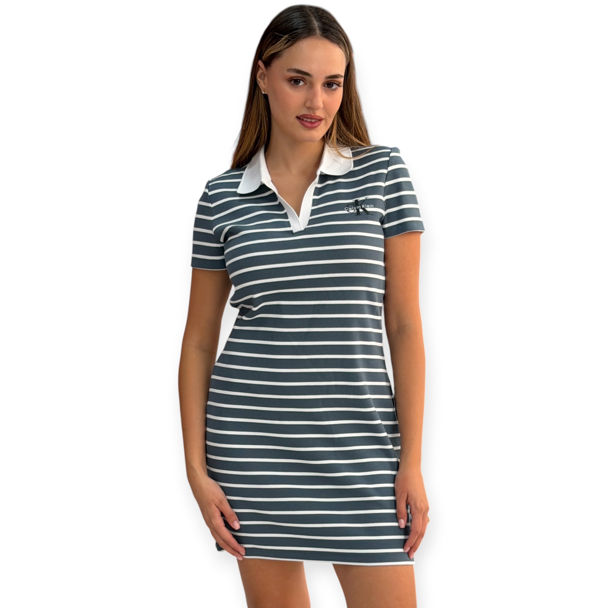 שמלה נשים CALVIN KLEIN POLO MINI DRESS