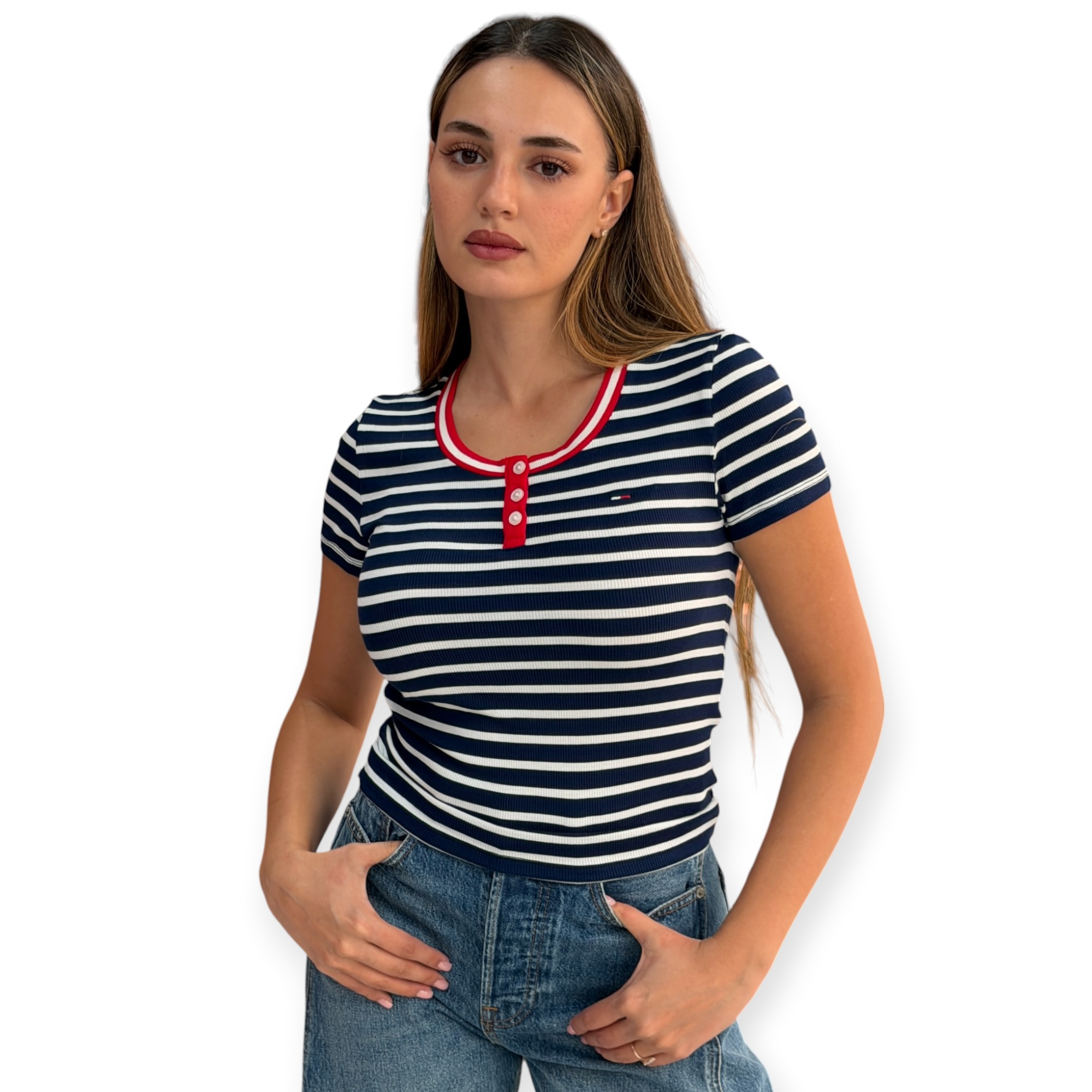 חולצה נשים TOMMY HILFIGER RIB TEE
