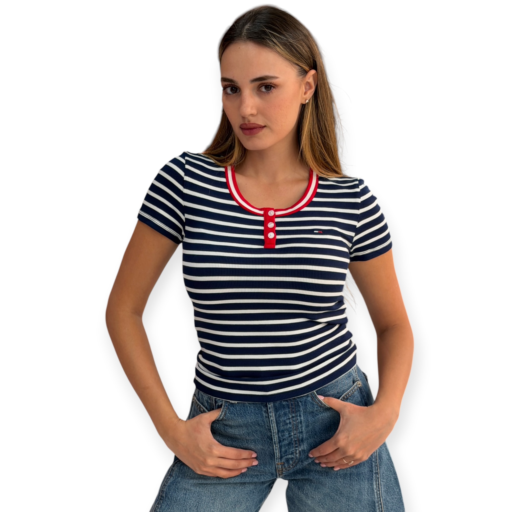 חולצה נשים TOMMY HILFIGER RIB TEE
