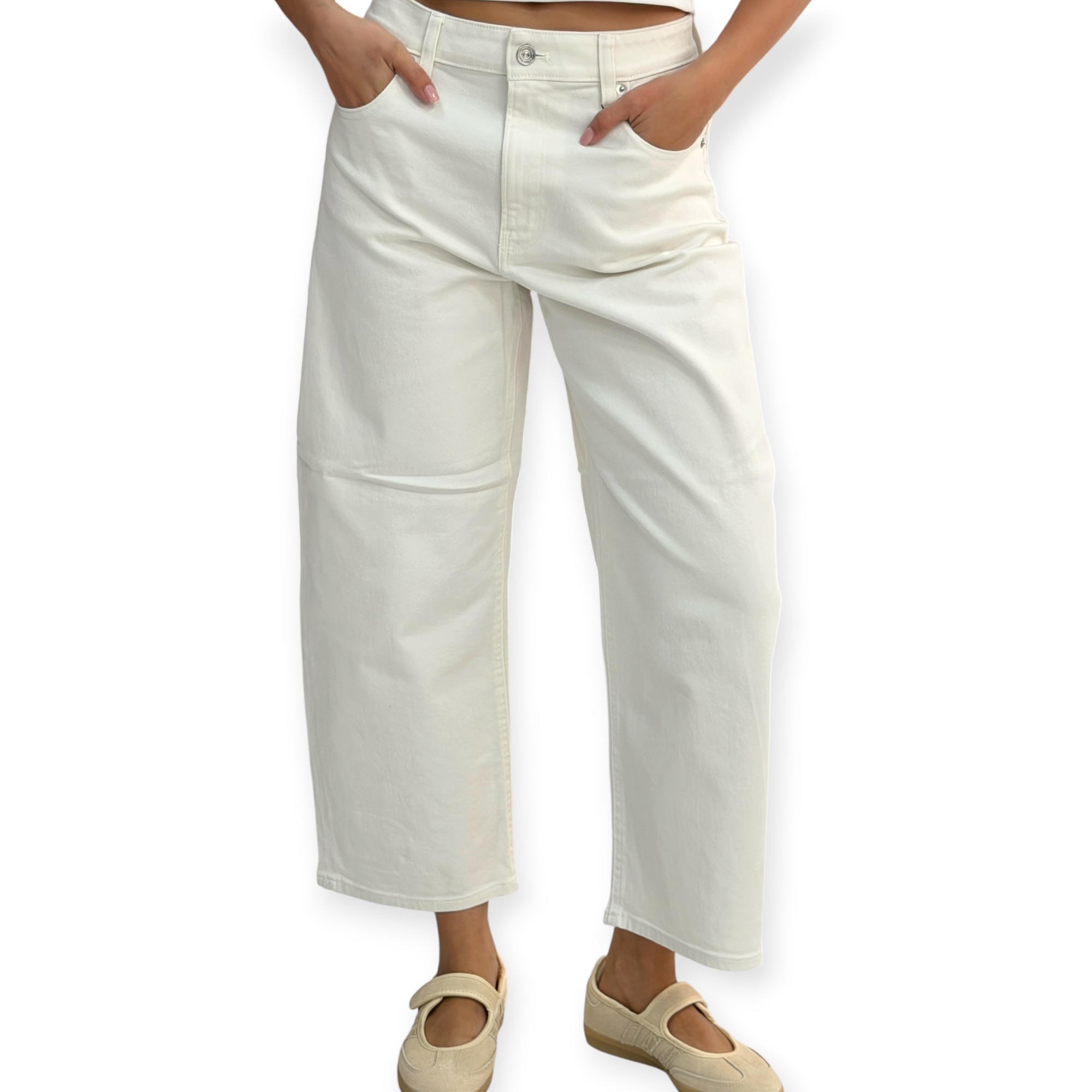 מכנס נשים CLVIN KLEIN CROPPED BARREL PANTS