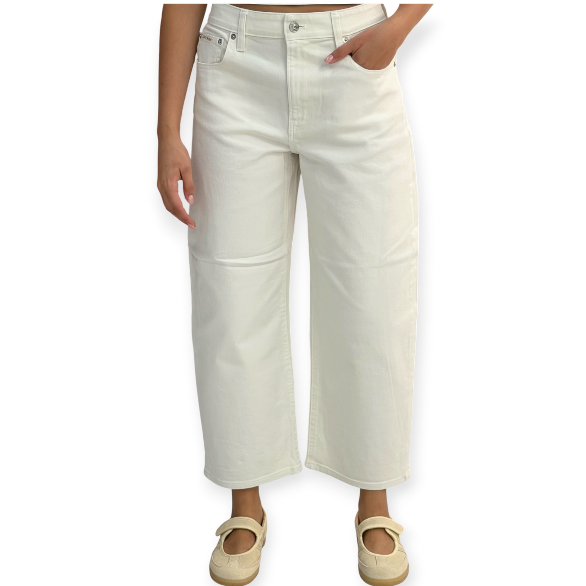 מכנס נשים CLVIN KLEIN CROPPED BARREL PANTS