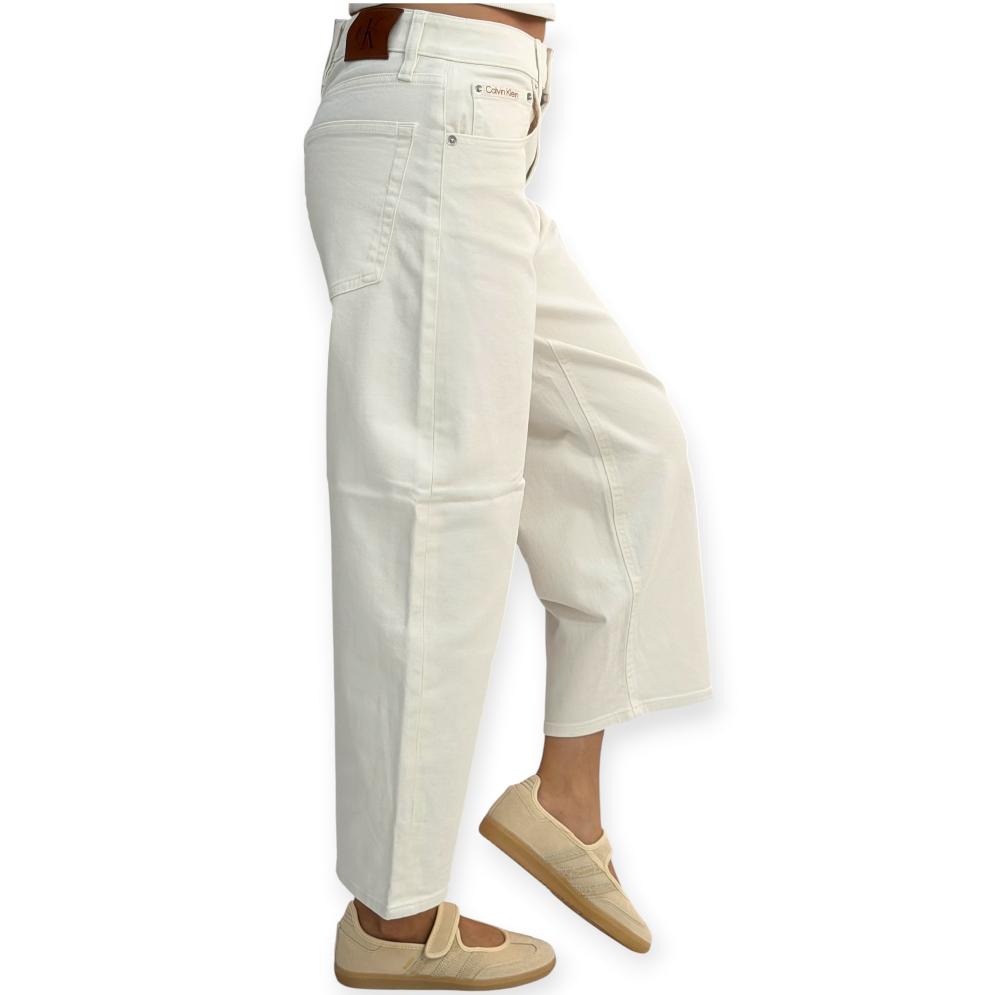 מכנס נשים CLVIN KLEIN CROPPED BARREL PANTS