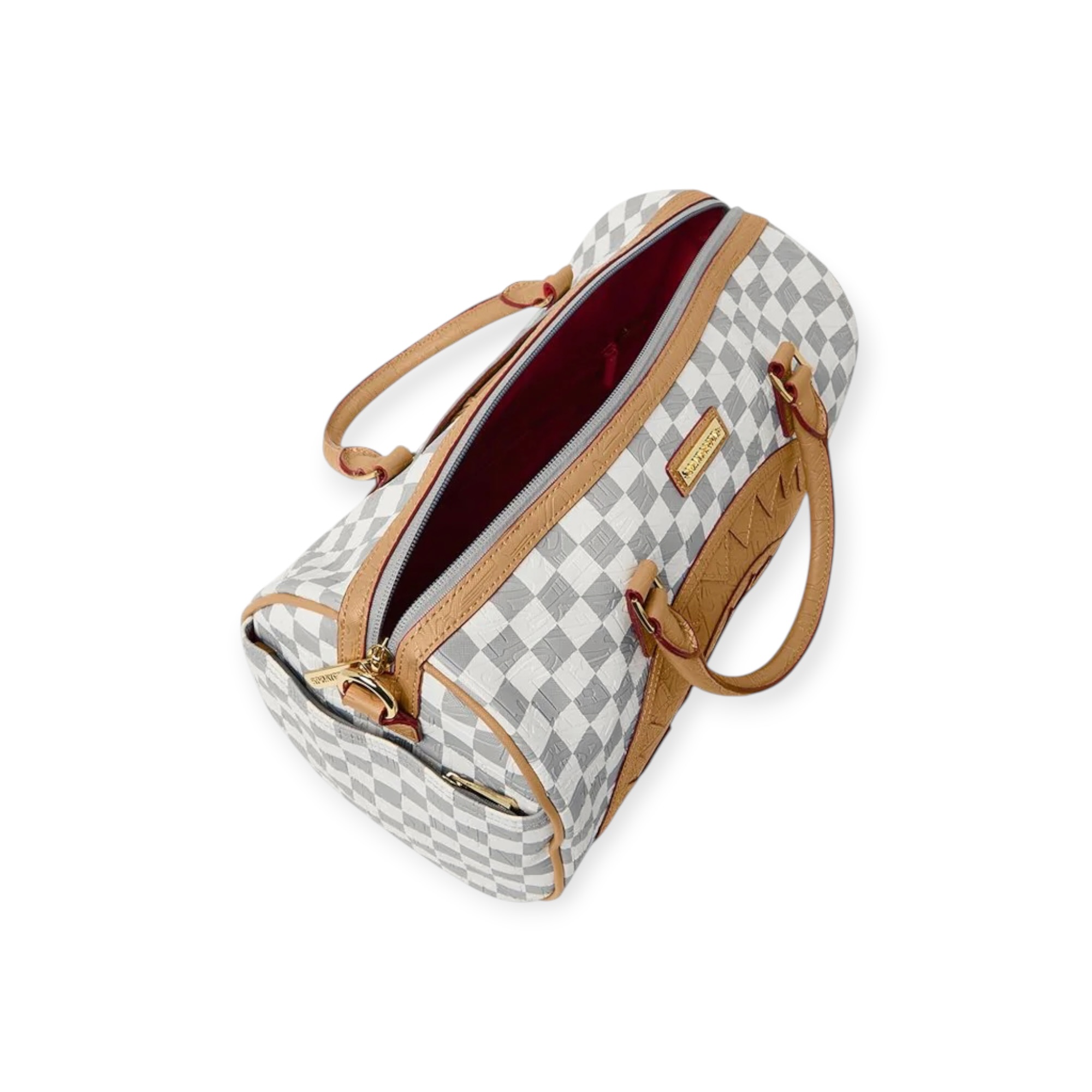 תיק SPRAYGROUND EMBOSSED CREAM CHECK MINI DUFFLE תיק SPRAYGROUND EMBOSSED CREAM CHECK MINI DUFFLE