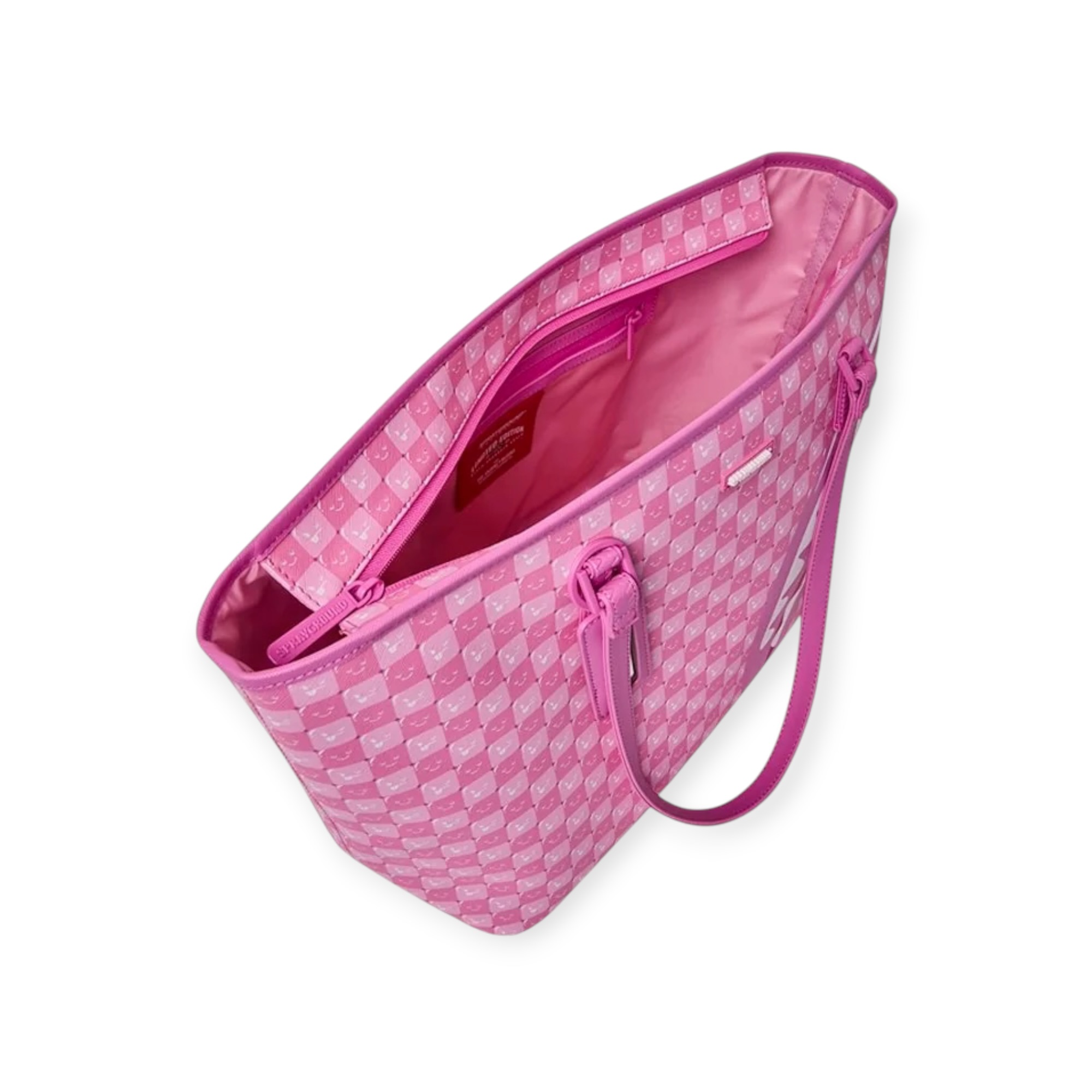 תיק צד SPRAYGROUND PINK NEW CHECK FACES TOTE