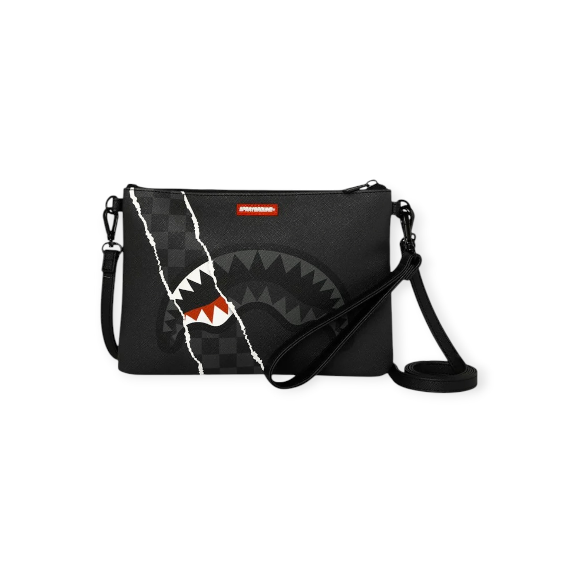 תיק  SPRAYGROUND CENTER RIP REVEALING GRAY CHECK CROSSOVER CLUTCH