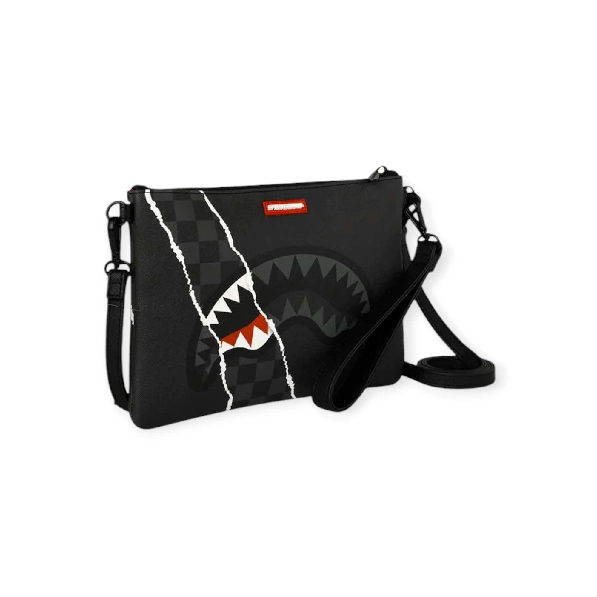 תיק  SPRAYGROUND CENTER RIP REVEALING GRAY CHECK CROSSOVER CLUTCH
