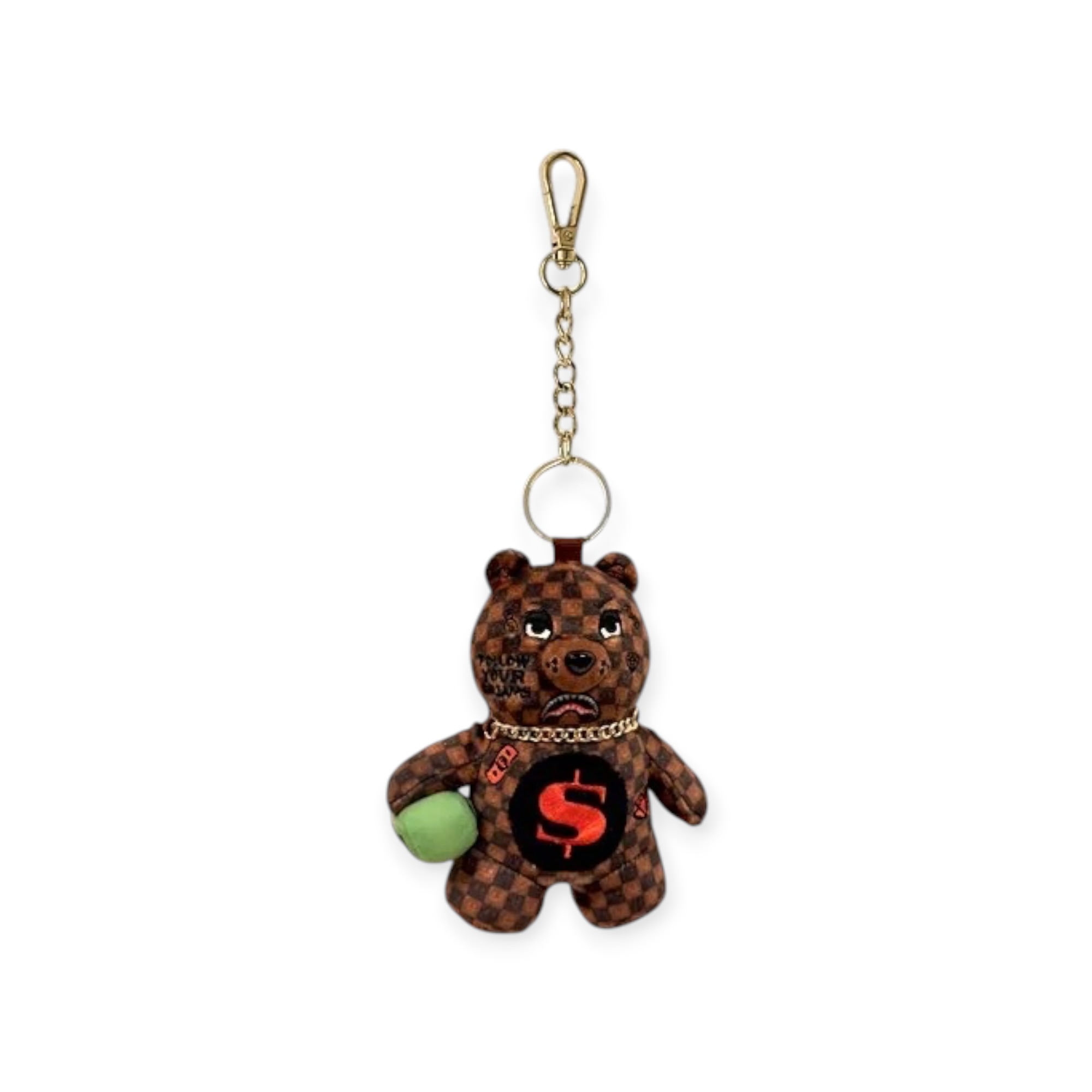 מחזיק מפתחות SPRAYGROUND BROWN CHECK BEAR KEYCHAIN מחזיק מפתחות SPRAYGROUND BROWN CHECK BEAR KEYCHAIN