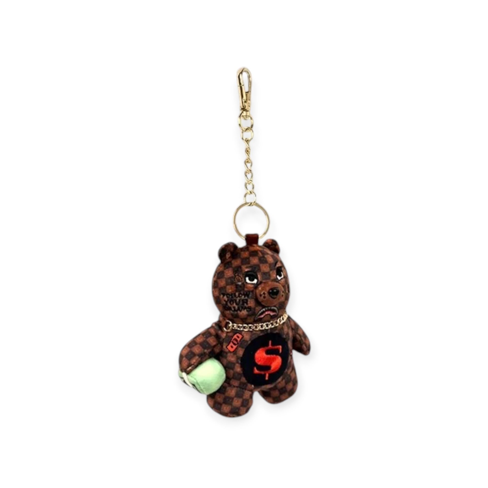 מחזיק מפתחות SPRAYGROUND BROWN CHECK BEAR KEYCHAIN מחזיק מפתחות SPRAYGROUND BROWN CHECK BEAR KEYCHAIN