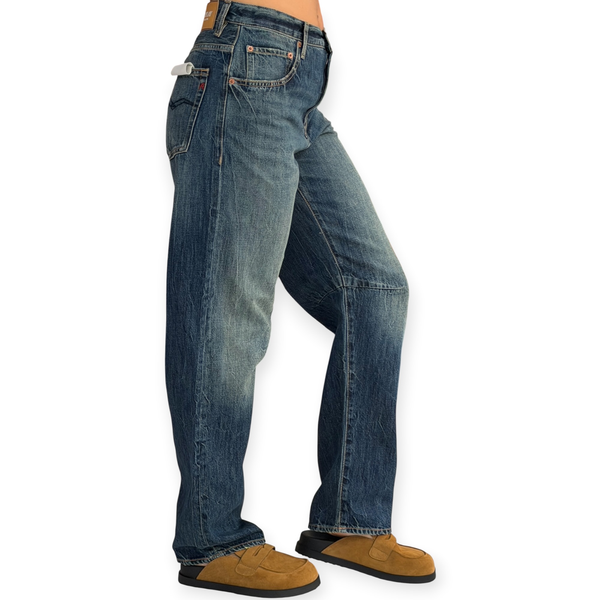 גינס נשים REPLAY JANIE BARREL JEANS גינס נשים REPLAY JANIE BARREL JEANS