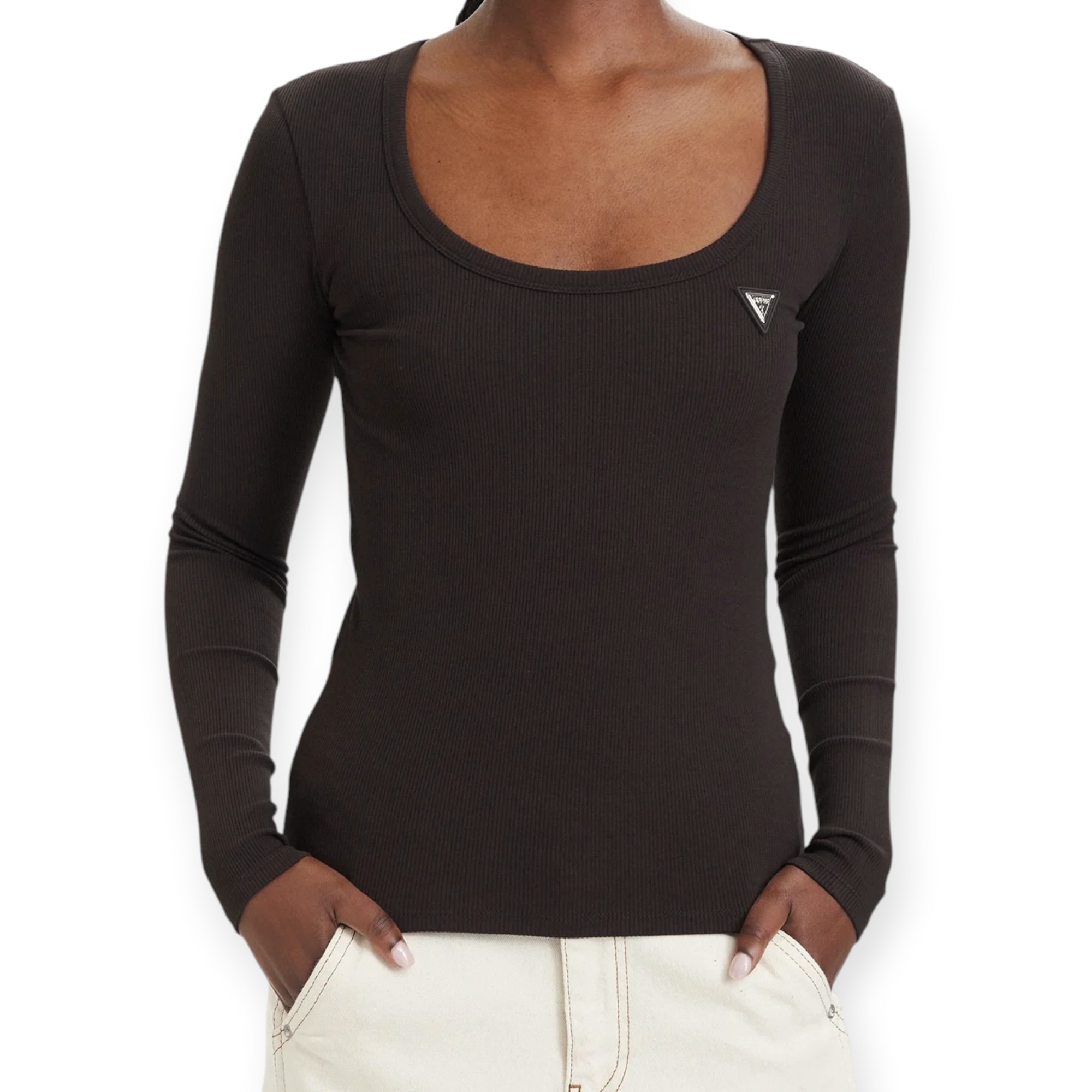 חולצה נשים GUESS COLETTE LS RIB TOP