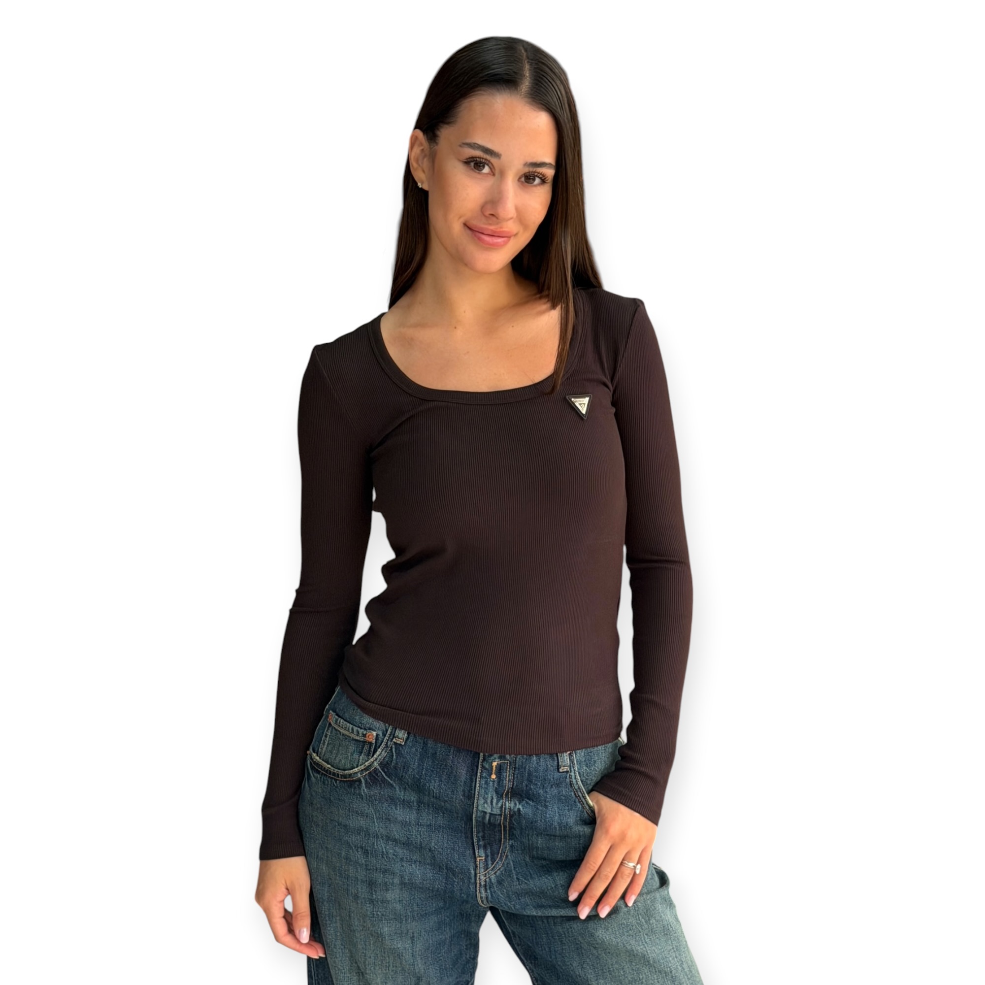 חולצה נשים GUESS COLETTE LS RIB TOP