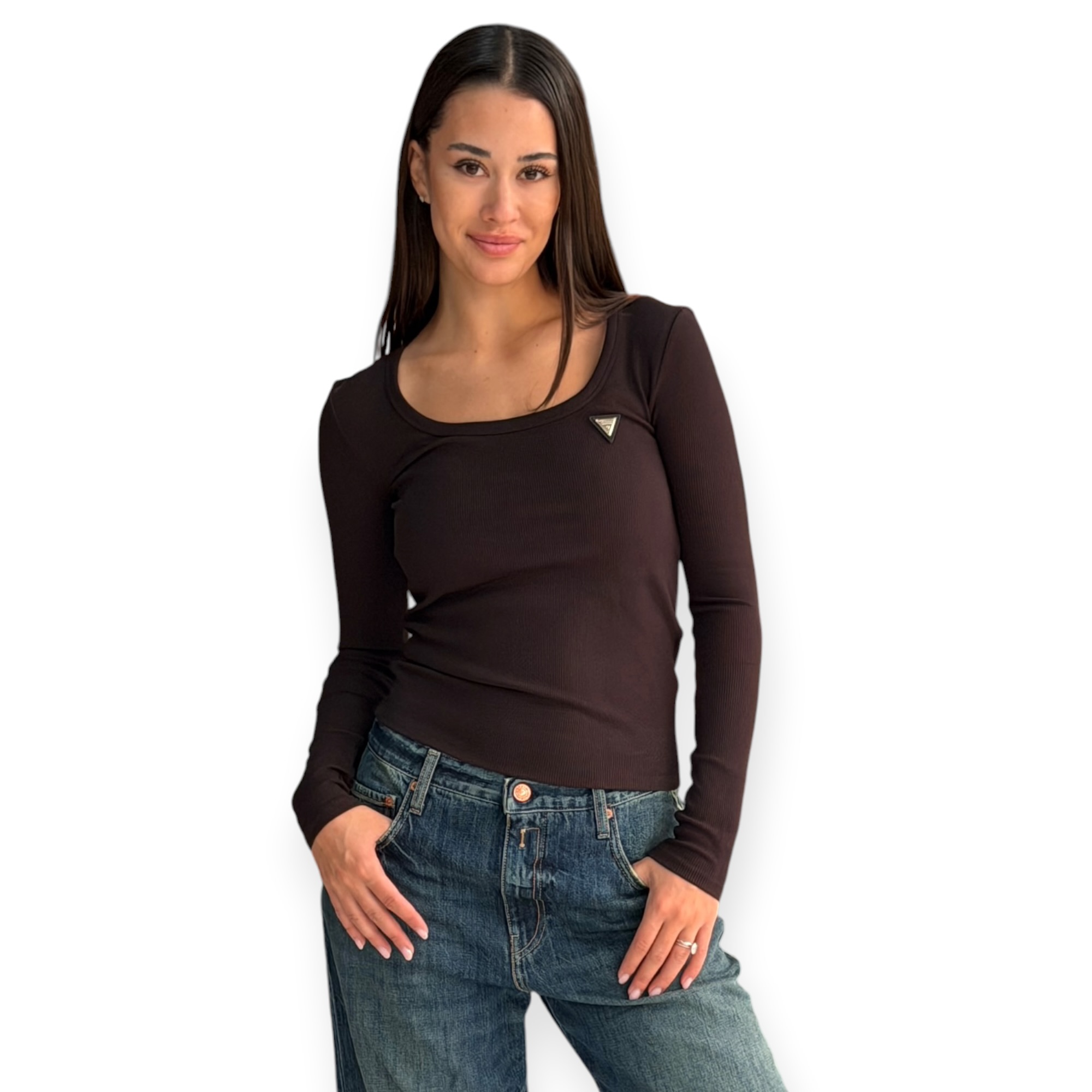 חולצה נשים GUESS COLETTE LS RIB TOP