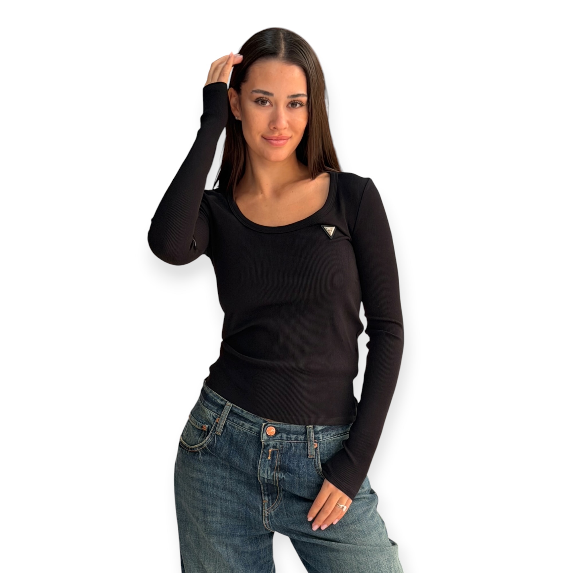 חולצה GUESS COLETTE LS RIB TOP חולצה GUESS COLETTE LS RIB TOP