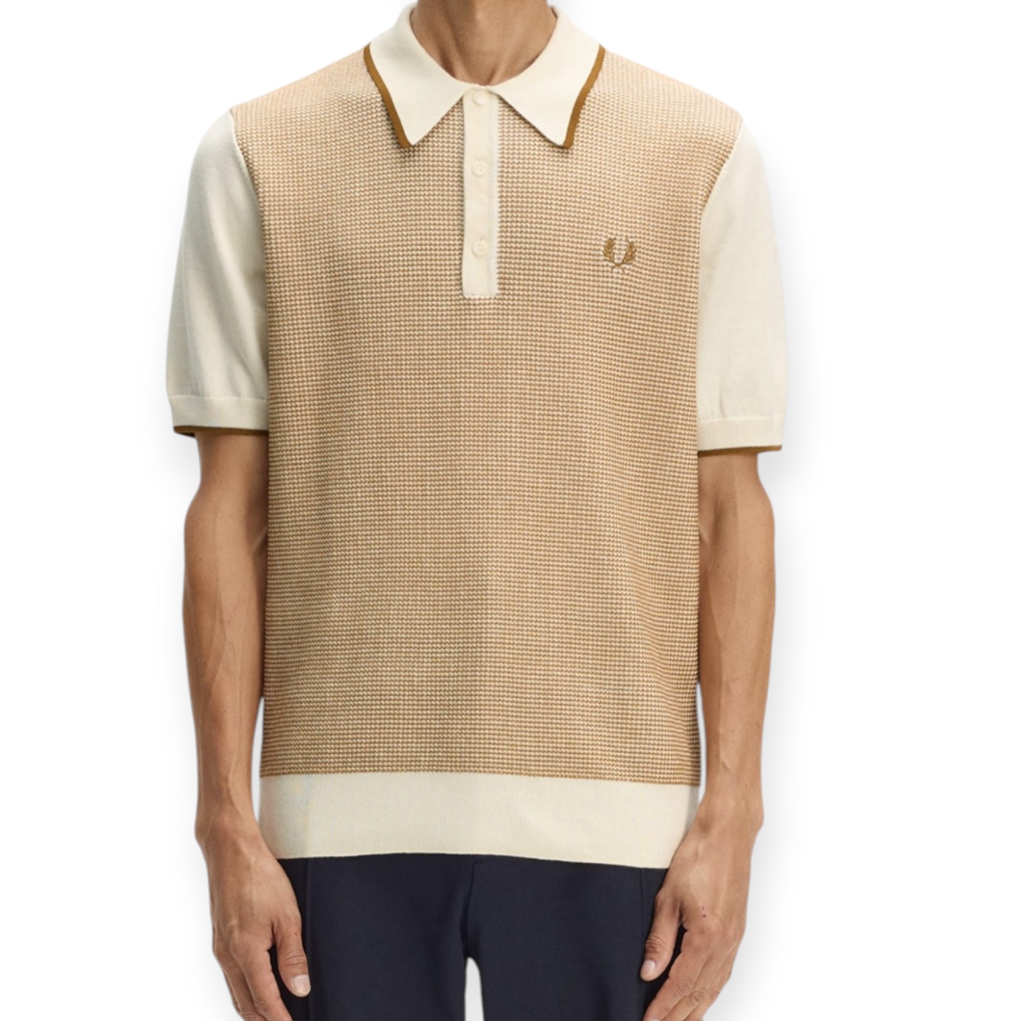 חולצה לגברים FRED PERRY WAFFLE KNITTED SHIRT