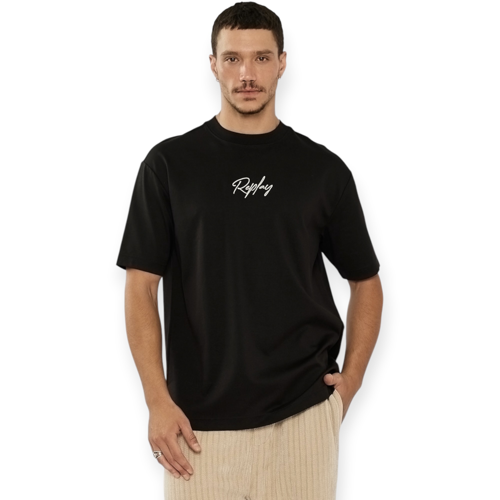 חולצה גברים REPLAY AMMONIA OS SS SHIRT
