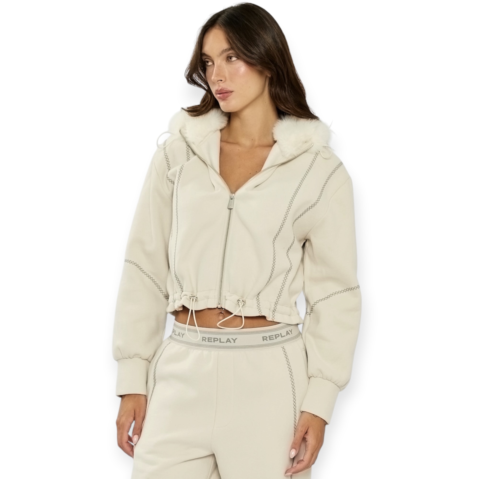 חליפה נשים REPLAY FLEECE HOODED SET