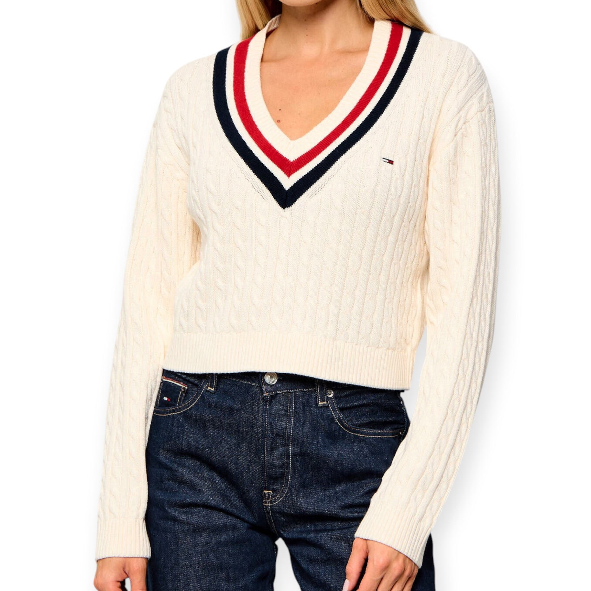 סריג נשים TOMMY HILFIGER CABLE SWEATER