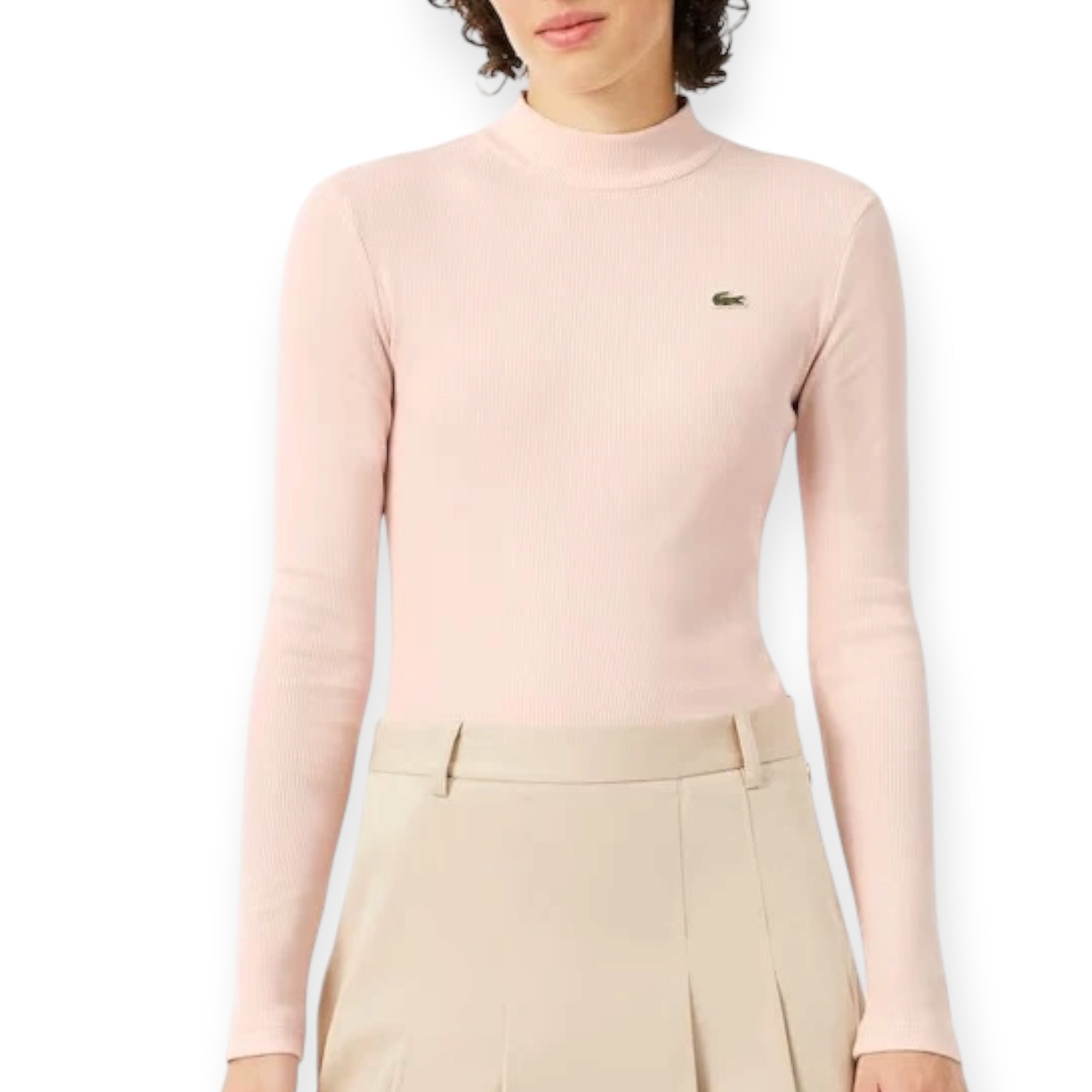 חולצה נשים LACOSTE RIB TURTLENECK SHIRT