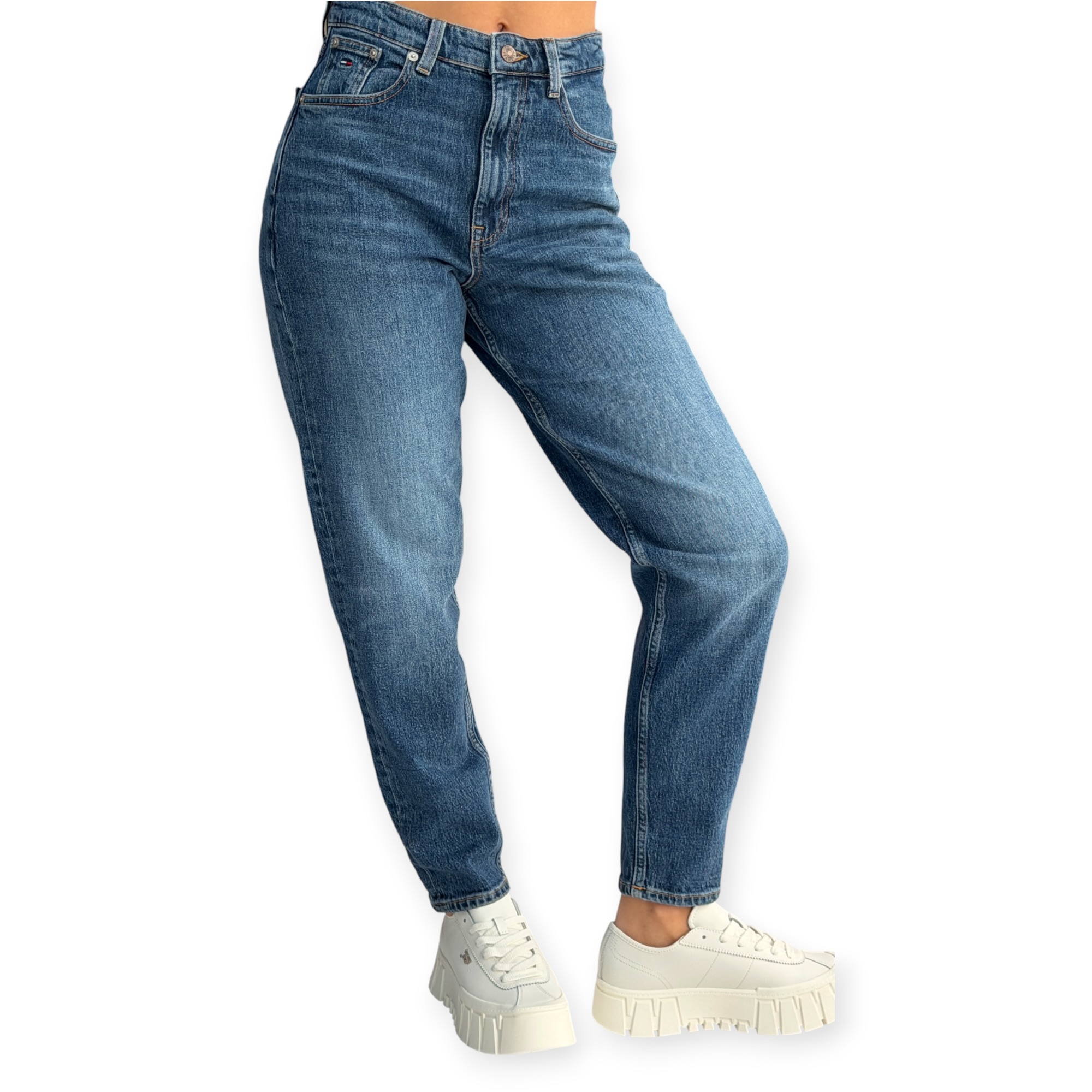 גינס נשים TOMMY HILFIGER HIGH RISE MOM JEANS גינס נשים TOMMY HILFIGER HIGH RISE MOM JEANS