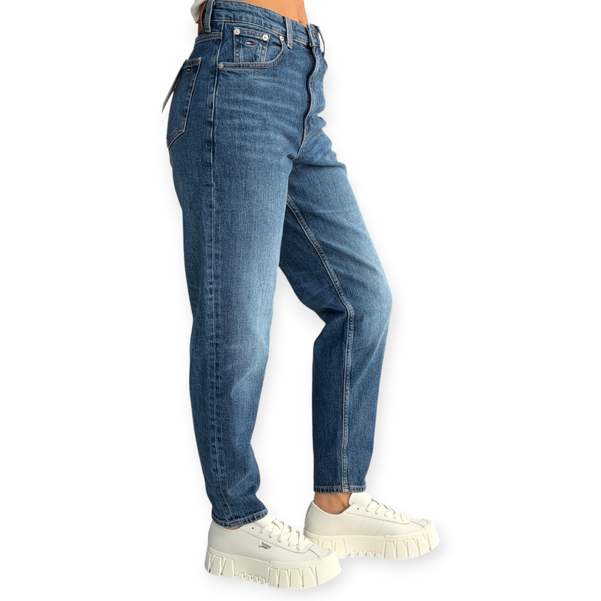 גינס נשים TOMMY HILFIGER HIGH RISE MOM JEANS גינס נשים TOMMY HILFIGER HIGH RISE MOM JEANS