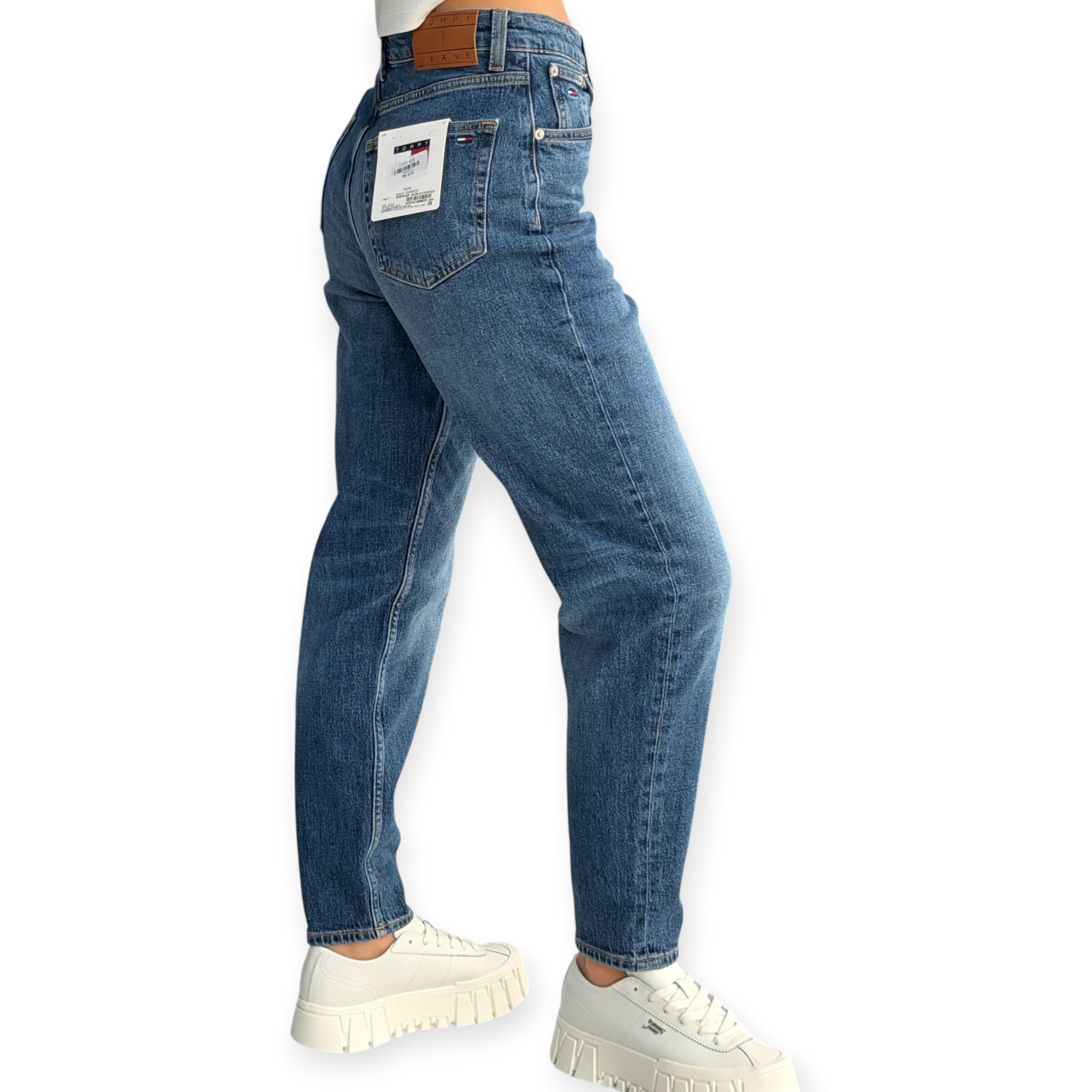 גינס נשים TOMMY HILFIGER HIGH RISE MOM JEANS גינס נשים TOMMY HILFIGER HIGH RISE MOM JEANS