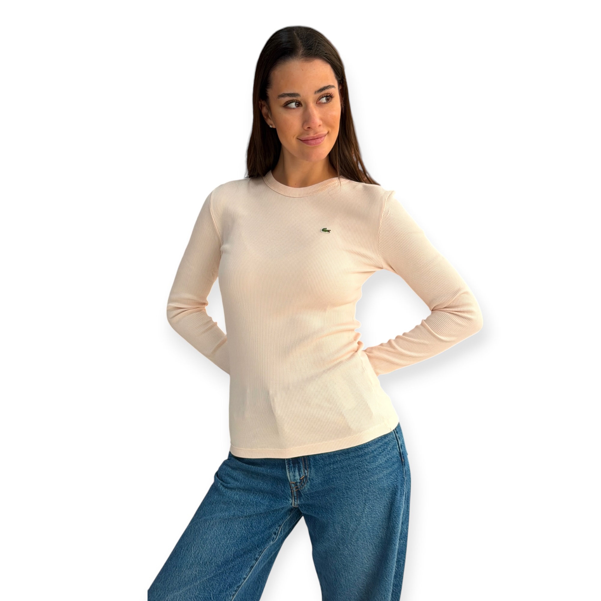 חולצה נשים LACOSTE RIB TEE SHIRT חולצה נשים LACOSTE RIB TEE SHIRT