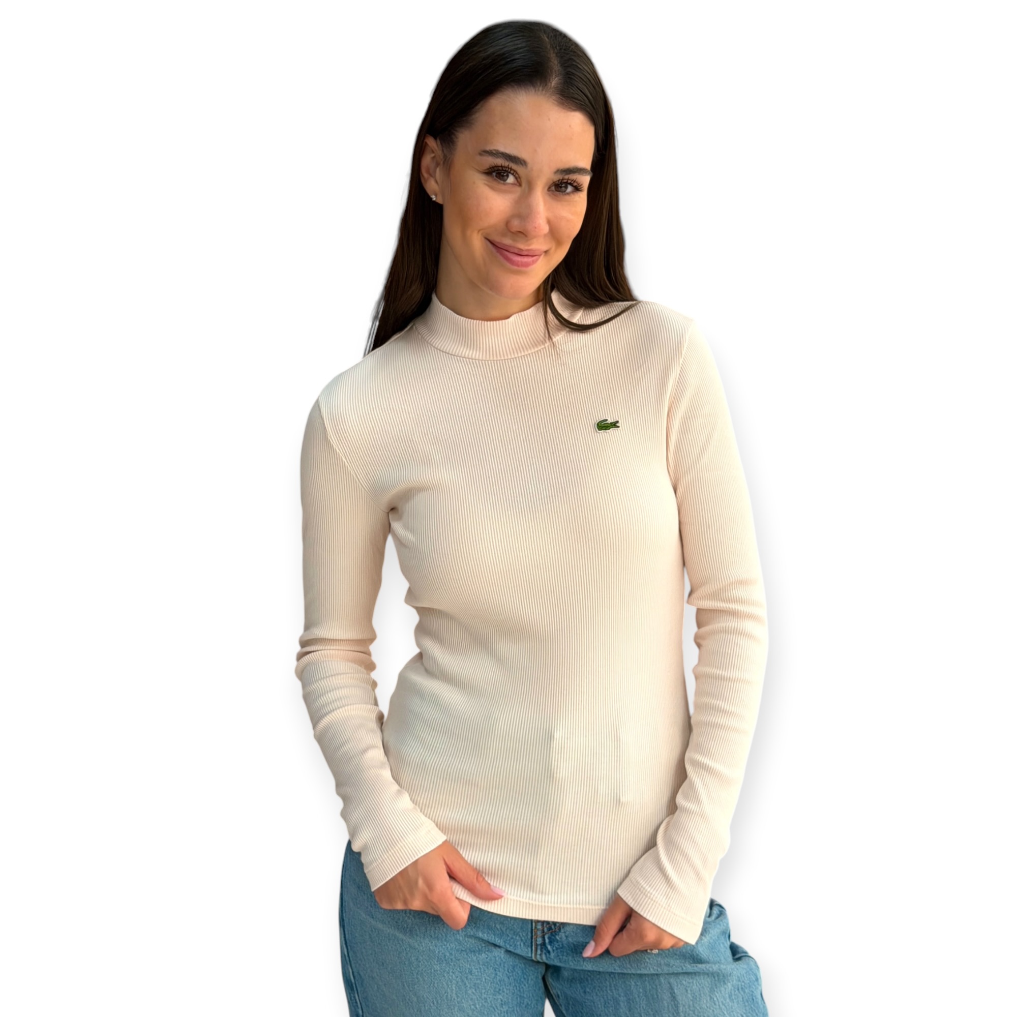חולצה נשים LACOSTE RIB TURTLENECK SHIRT חולצה נשים LACOSTE RIB TURTLENECK SHIRT