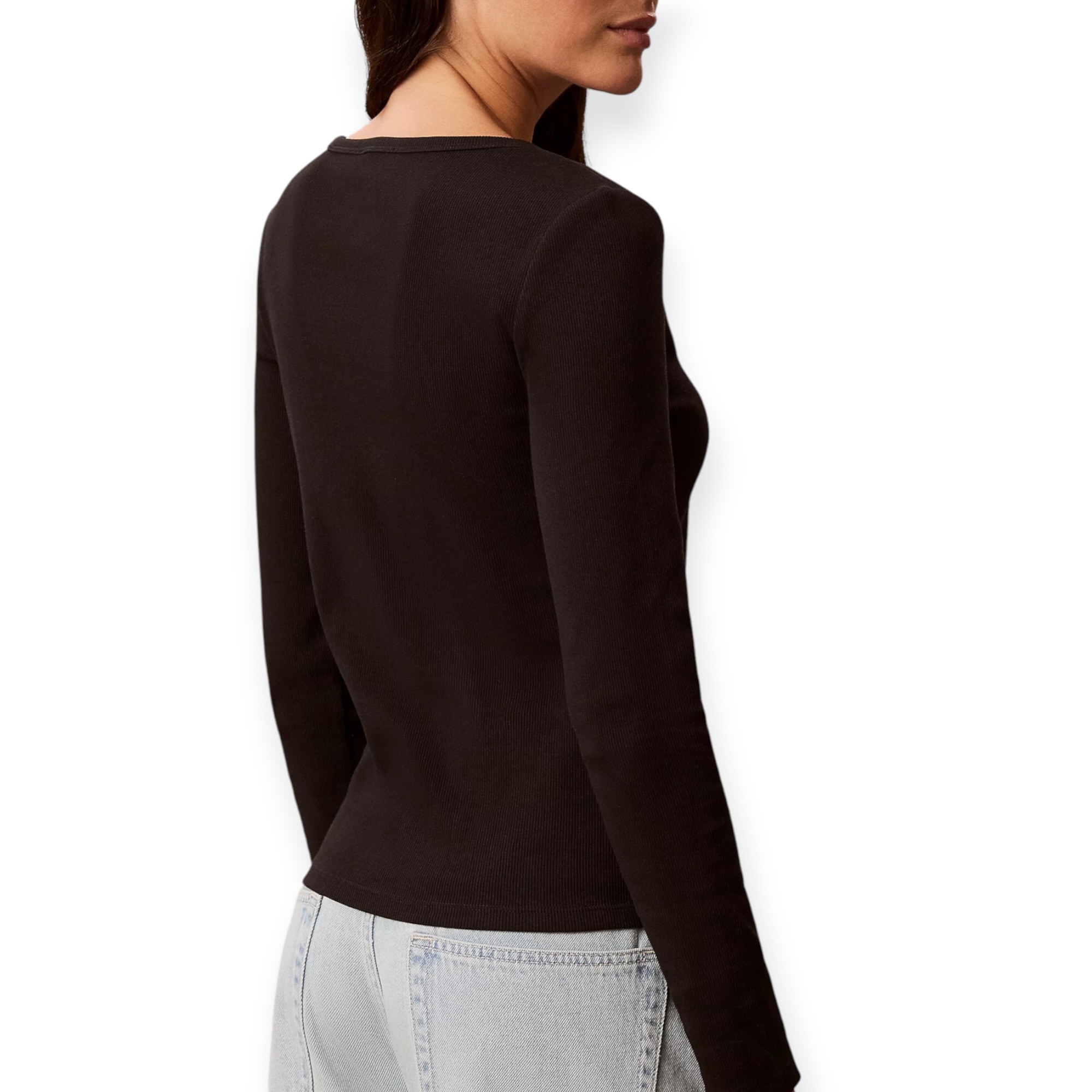 חולצה נשים CALVIN KLEIN WOVEN RIB TEE