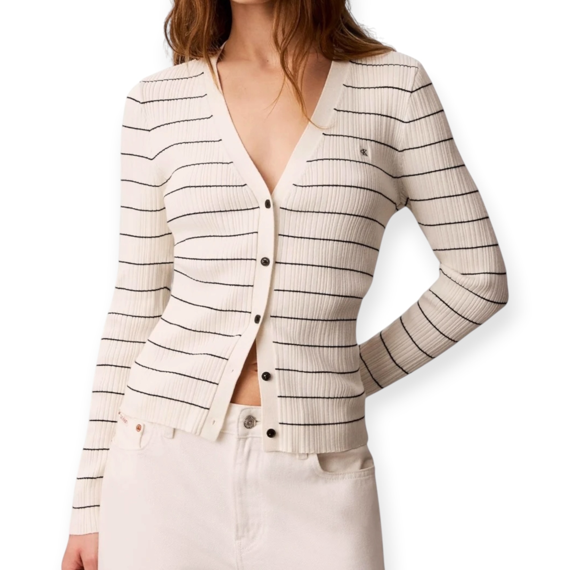 חולצה נשים CALVIN KLEIN TECH KNIT RIB CARDIGAN