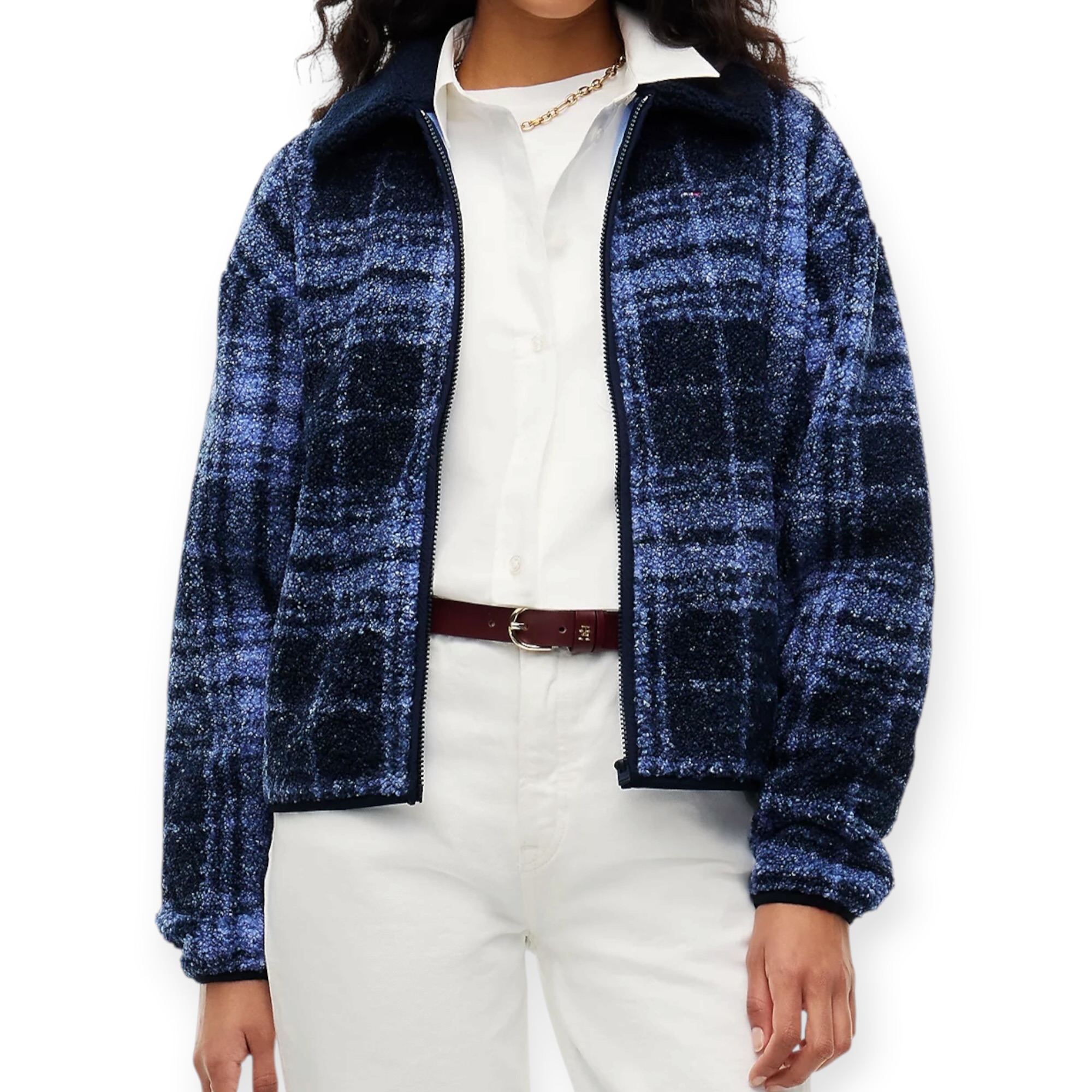 מעיל נשים TOMMY HILFIGER ZIP TEDDY JACKET