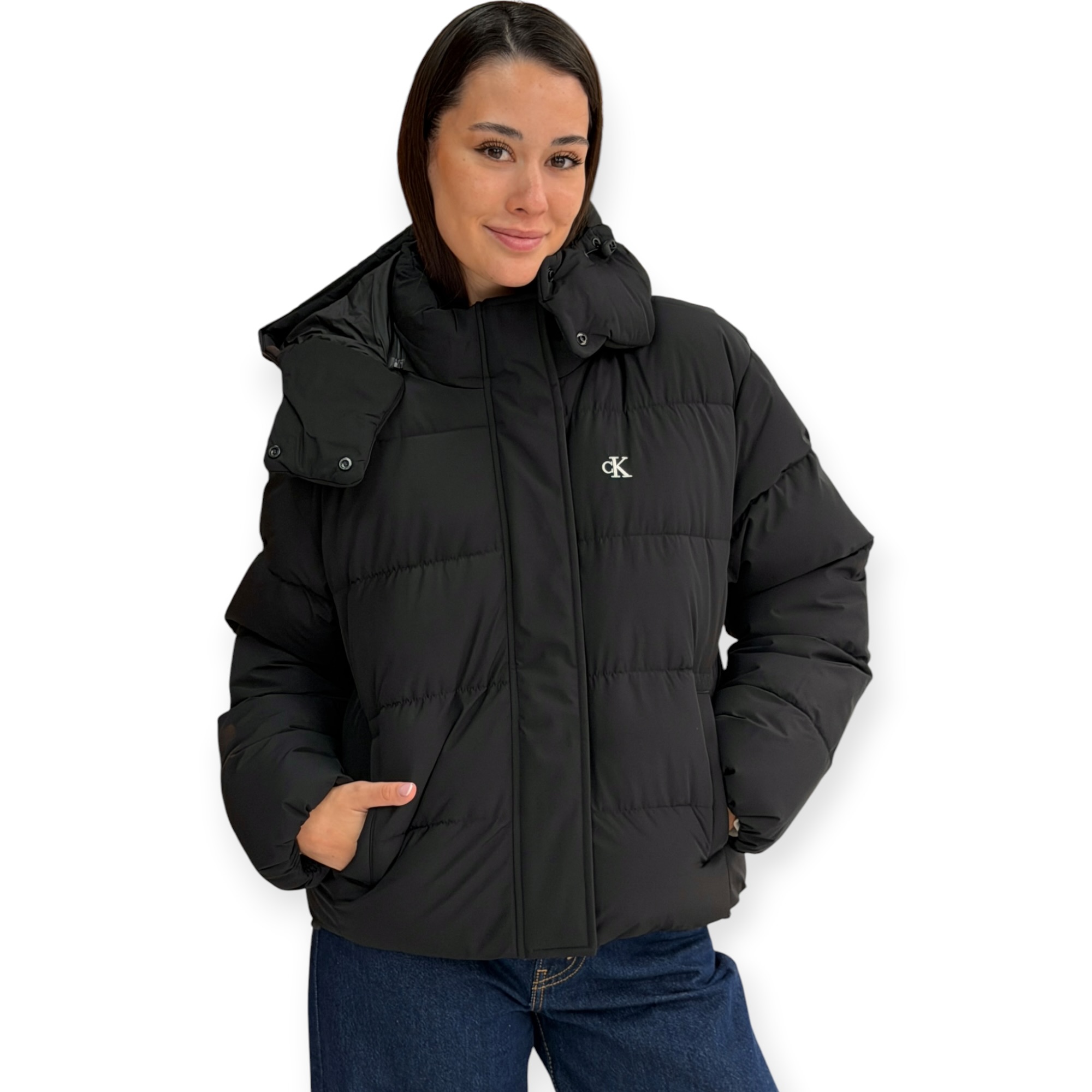 מעיל נשים CALVIN KLEIN HOODED PUFFER JACKET