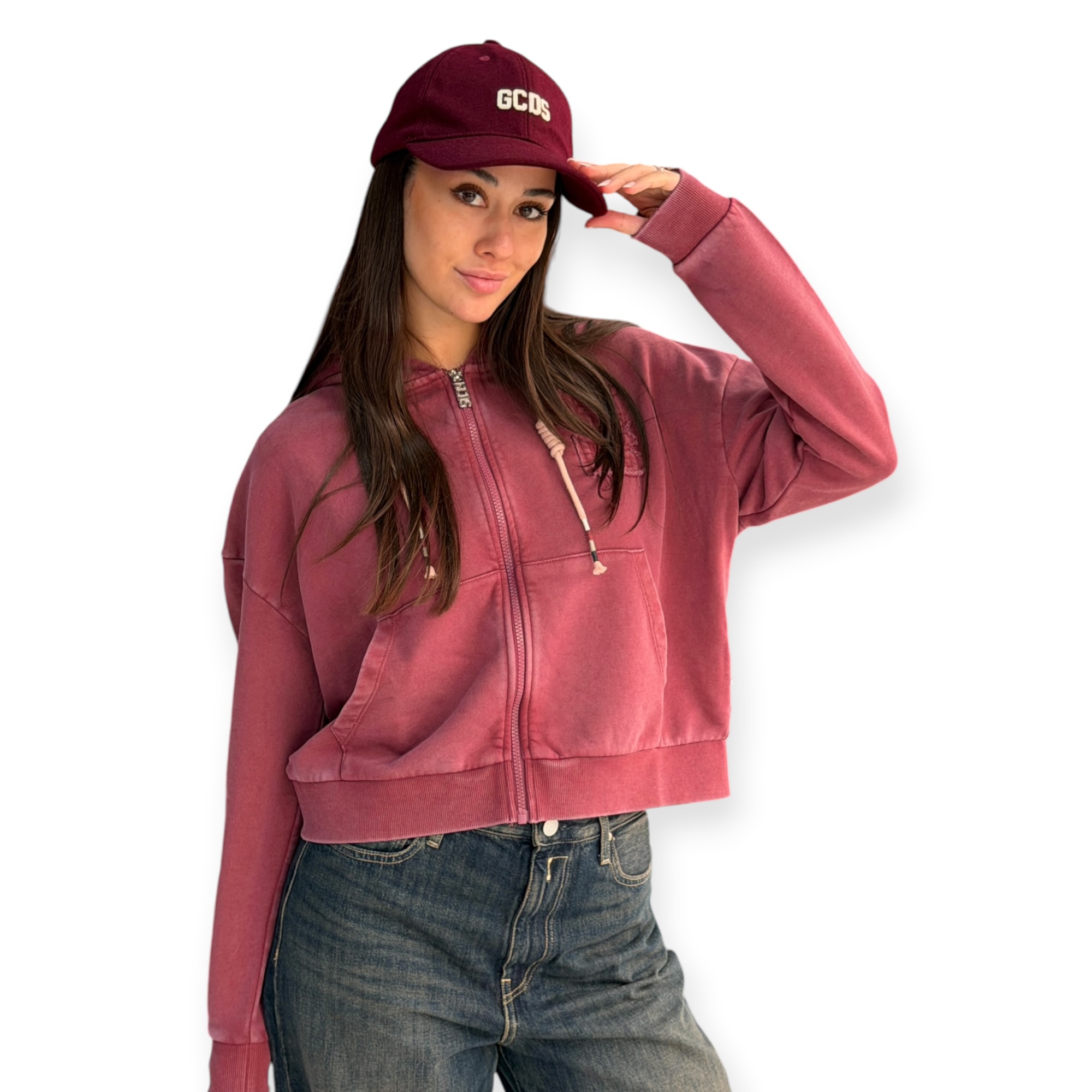 חולצה נשים GCDS ZIP HOODIE