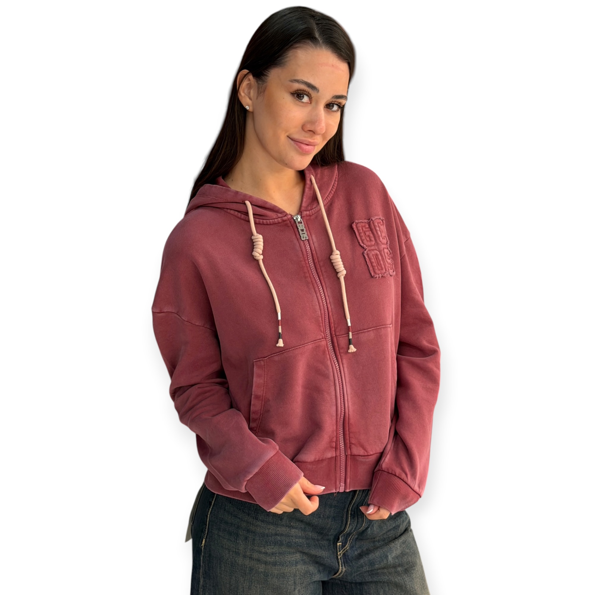 חולצה נשים GCDS ZIP HOODIE