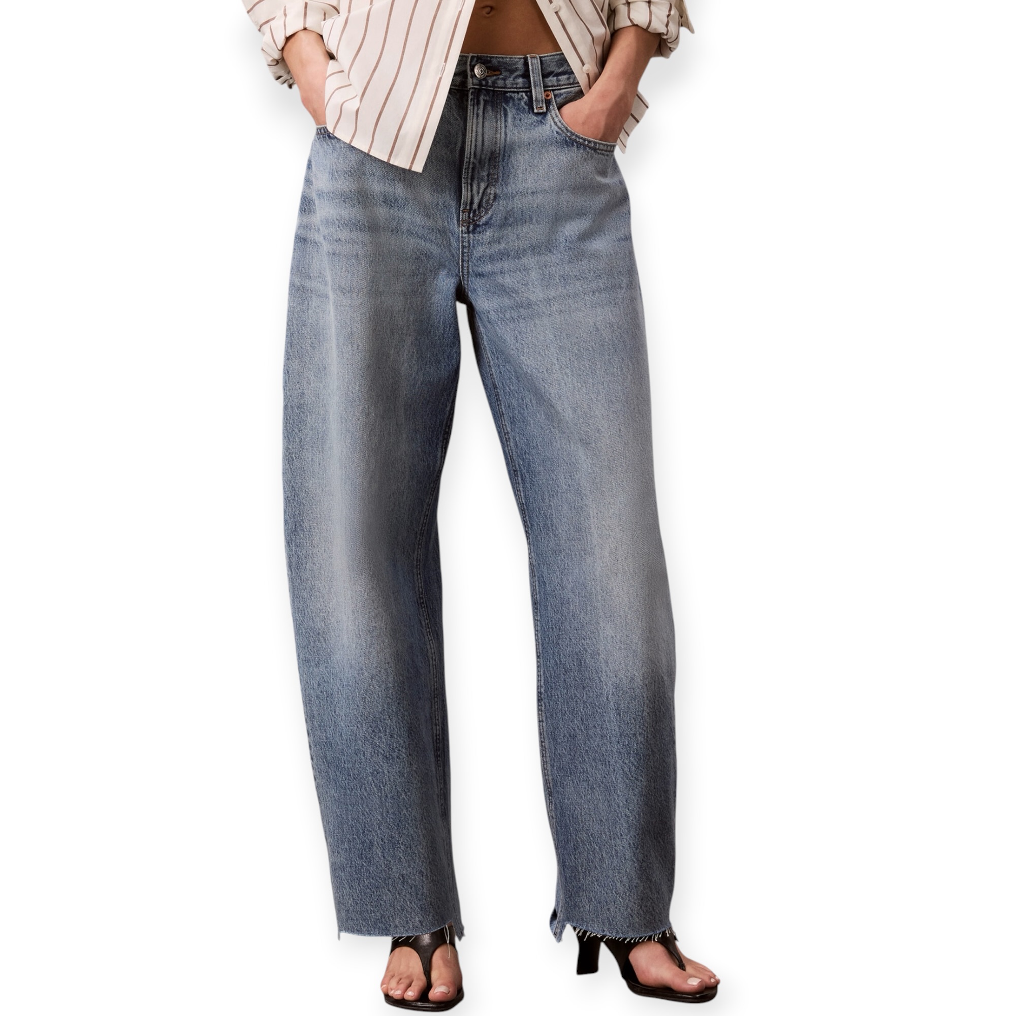 גינס נשים CLVIN KLEIN RELAXED BARREL JEANS גינס נשים CLVIN KLEIN RELAXED BARREL JEANS