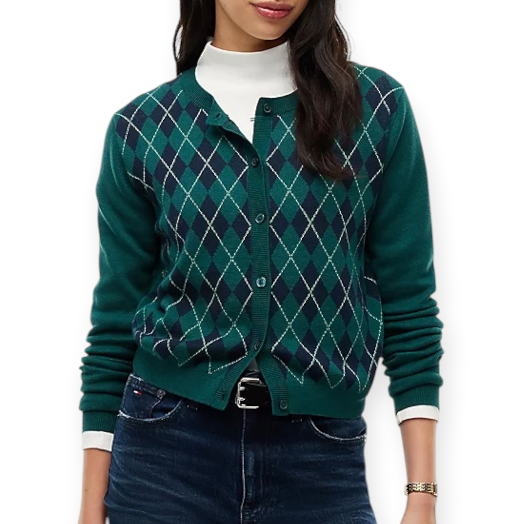 קרדיגן נשים TOMMY HILFIGER ARGYLE CARDIGAN
