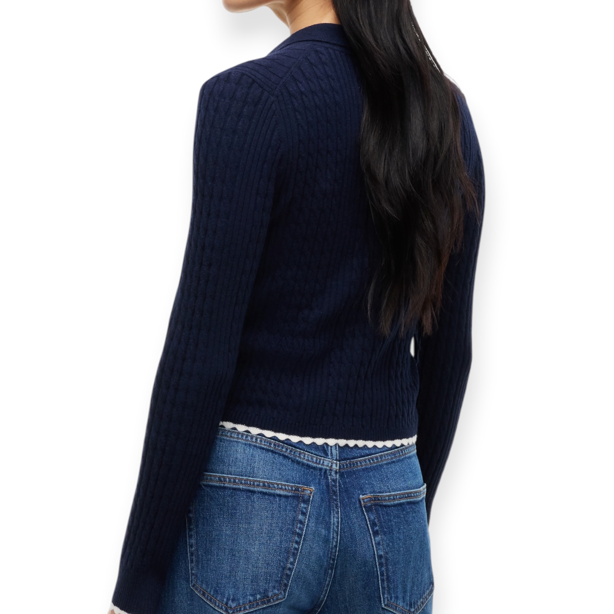 סריג נשים TOMMY HILFIGER CABLE POLO SWEATER