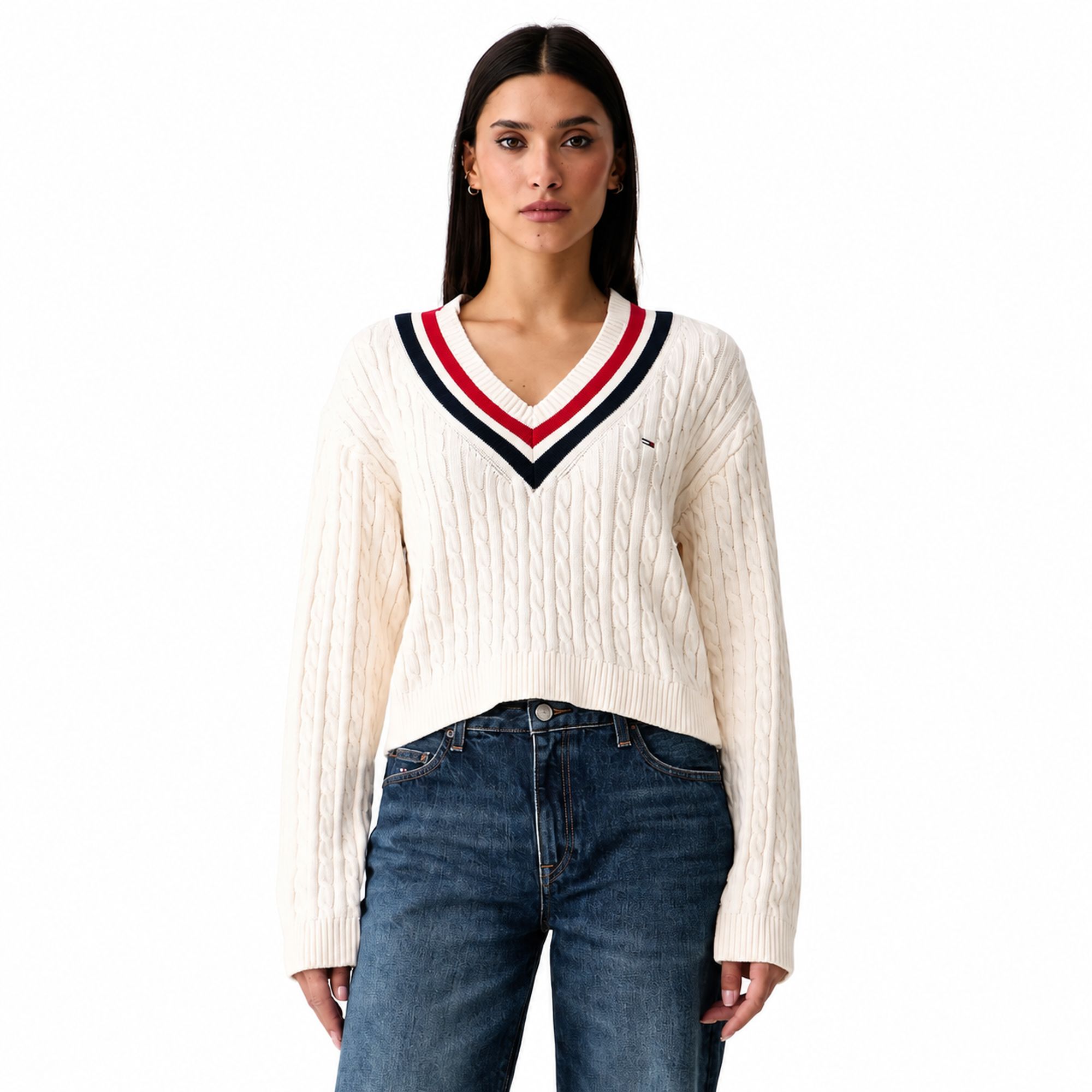סריג נשים TOMMY HILFIGER CABLE SWEATER