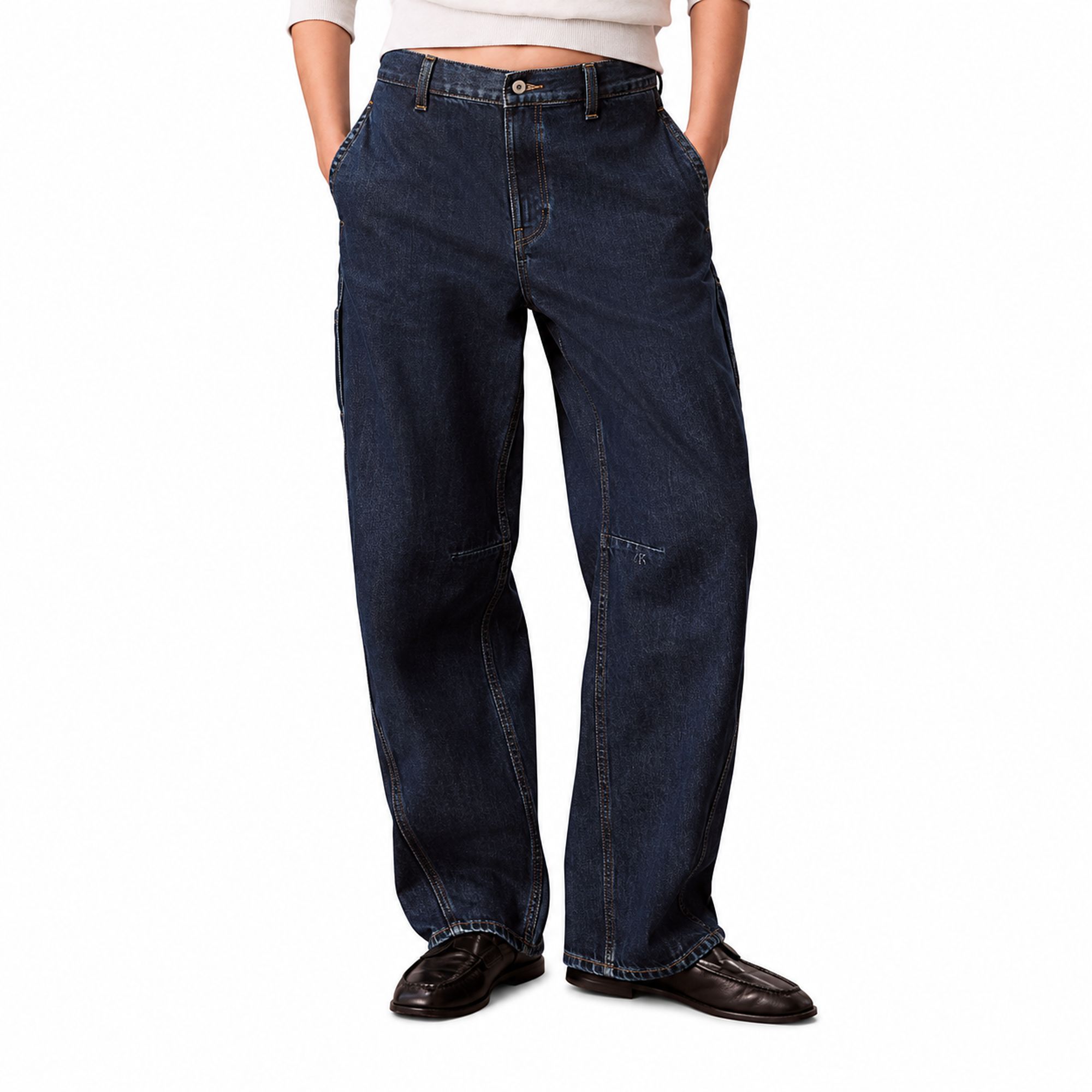 ג׳ינס נשים CALVIN KLEIN CARGO BARREL JEANS