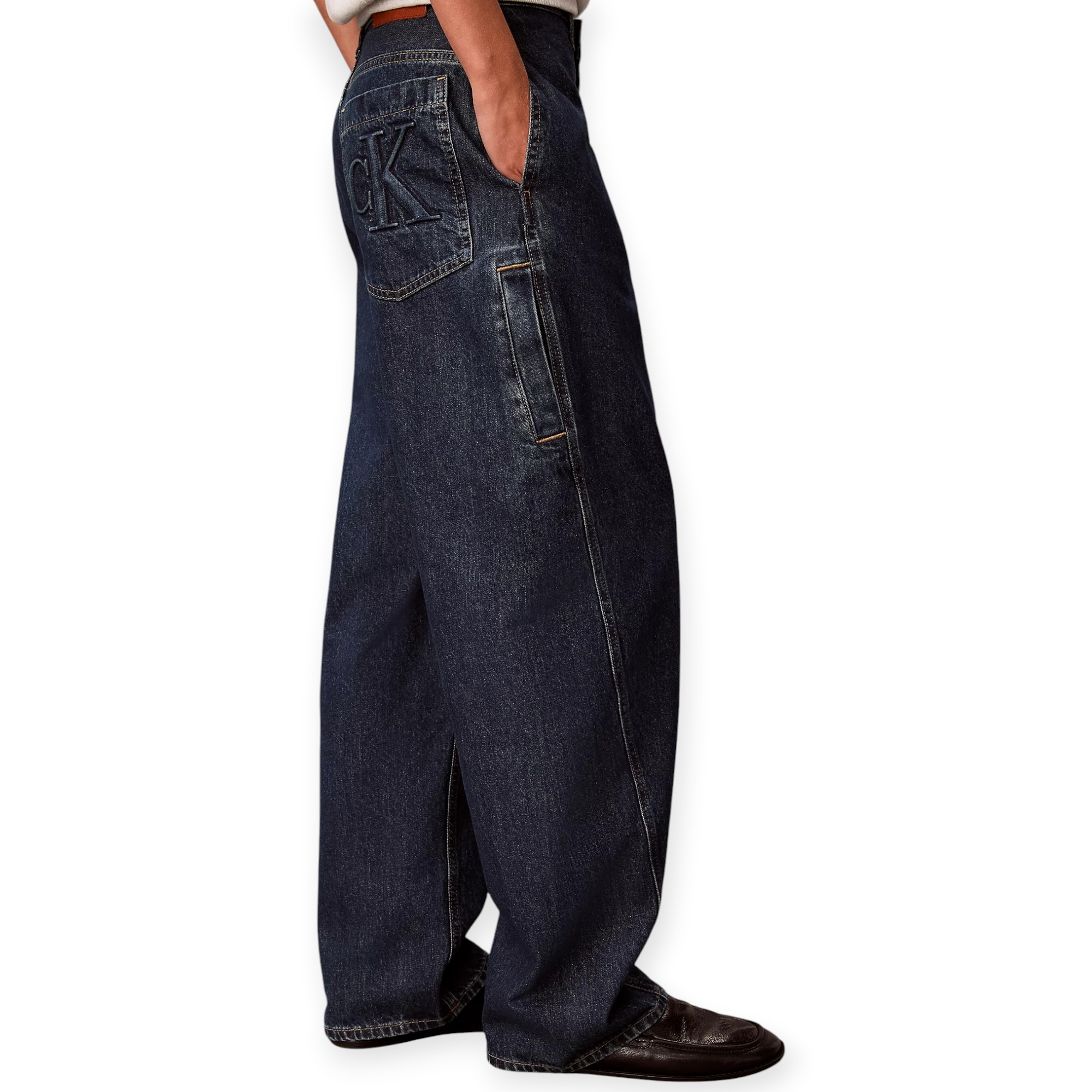 ג׳ינס נשים CALVIN KLEIN CARGO BARREL JEANS