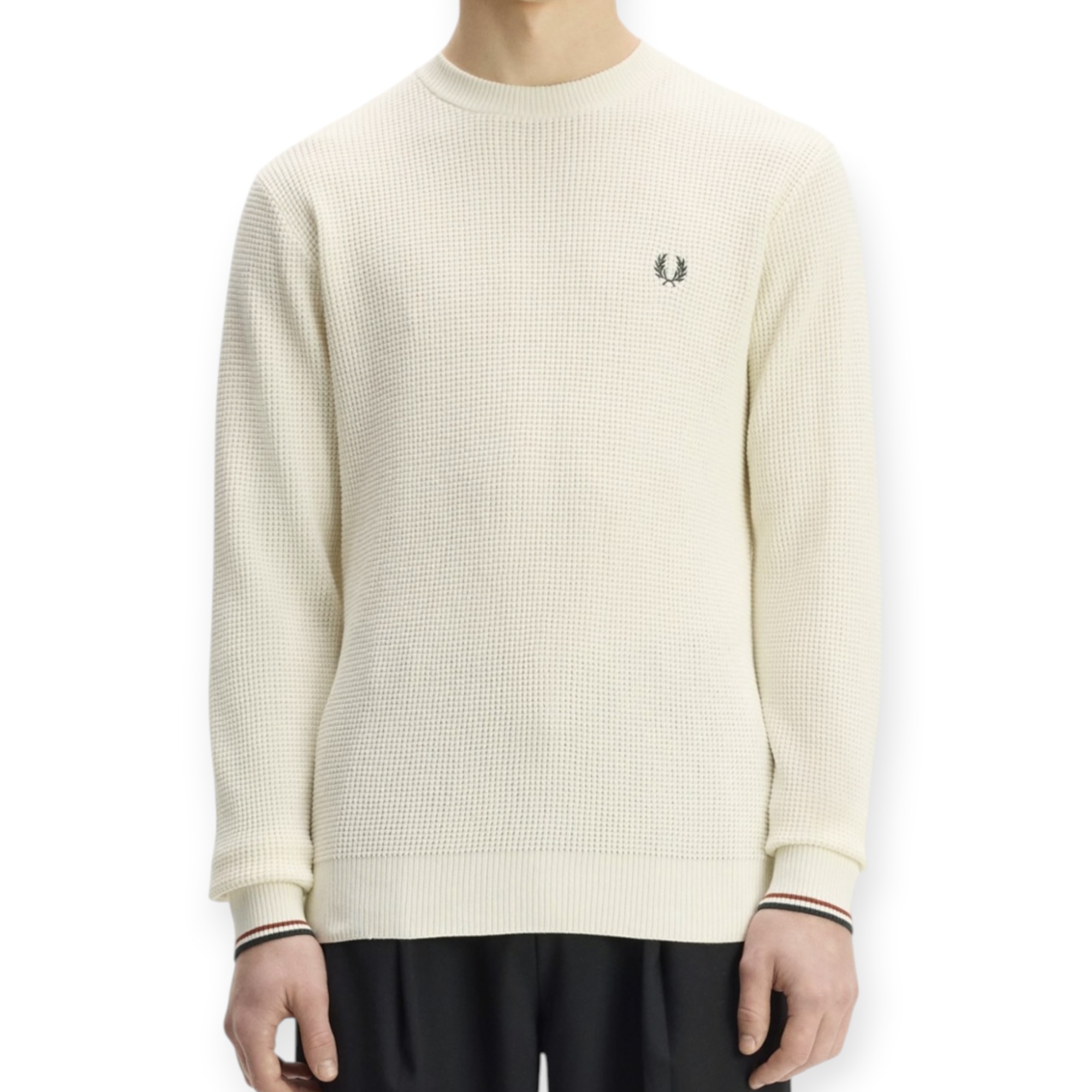 חולצה גברים FRED PERRY WAFFLE STITCH JUMPER