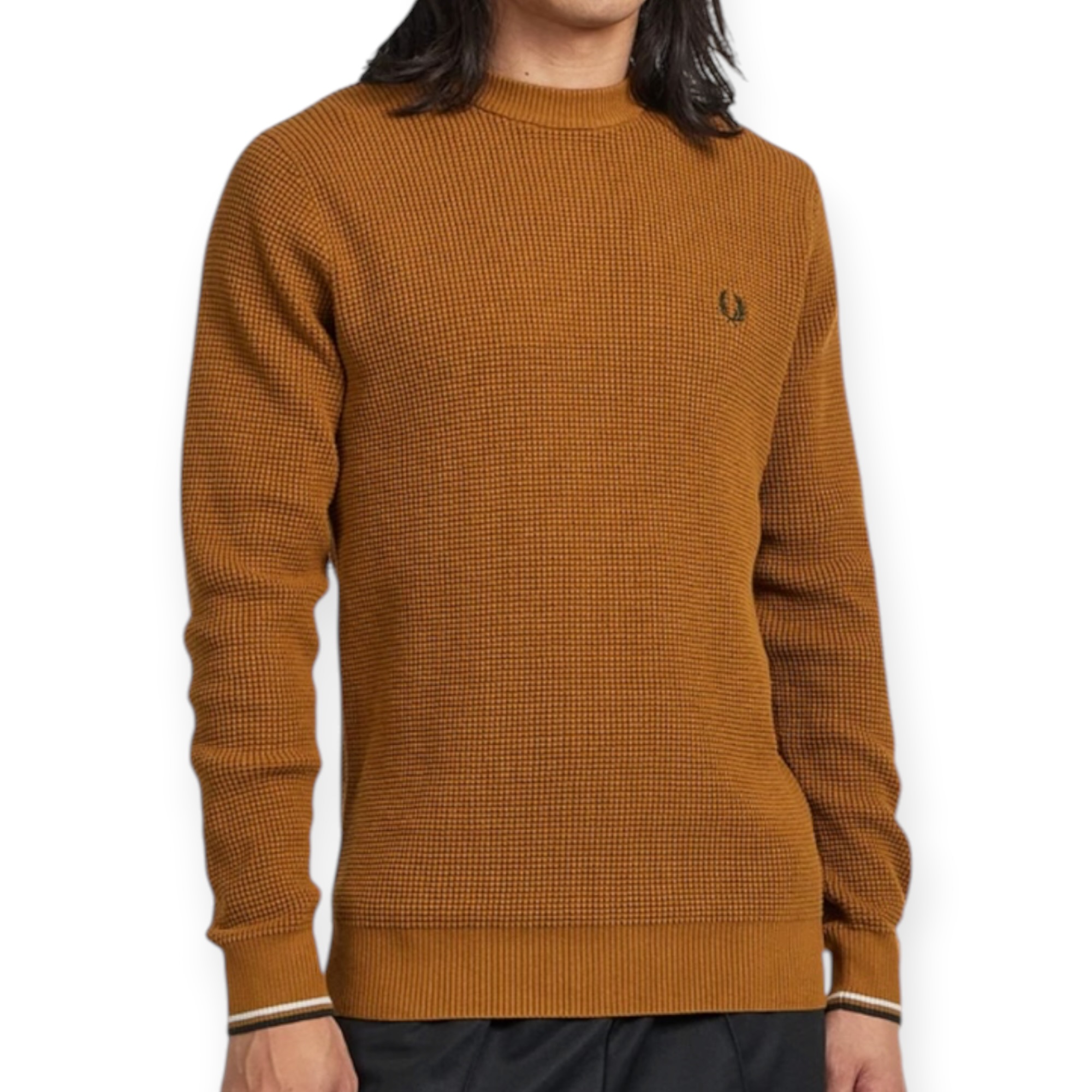 חולצה גברים FRED PERRY WAFFLE STITCH JUMPER