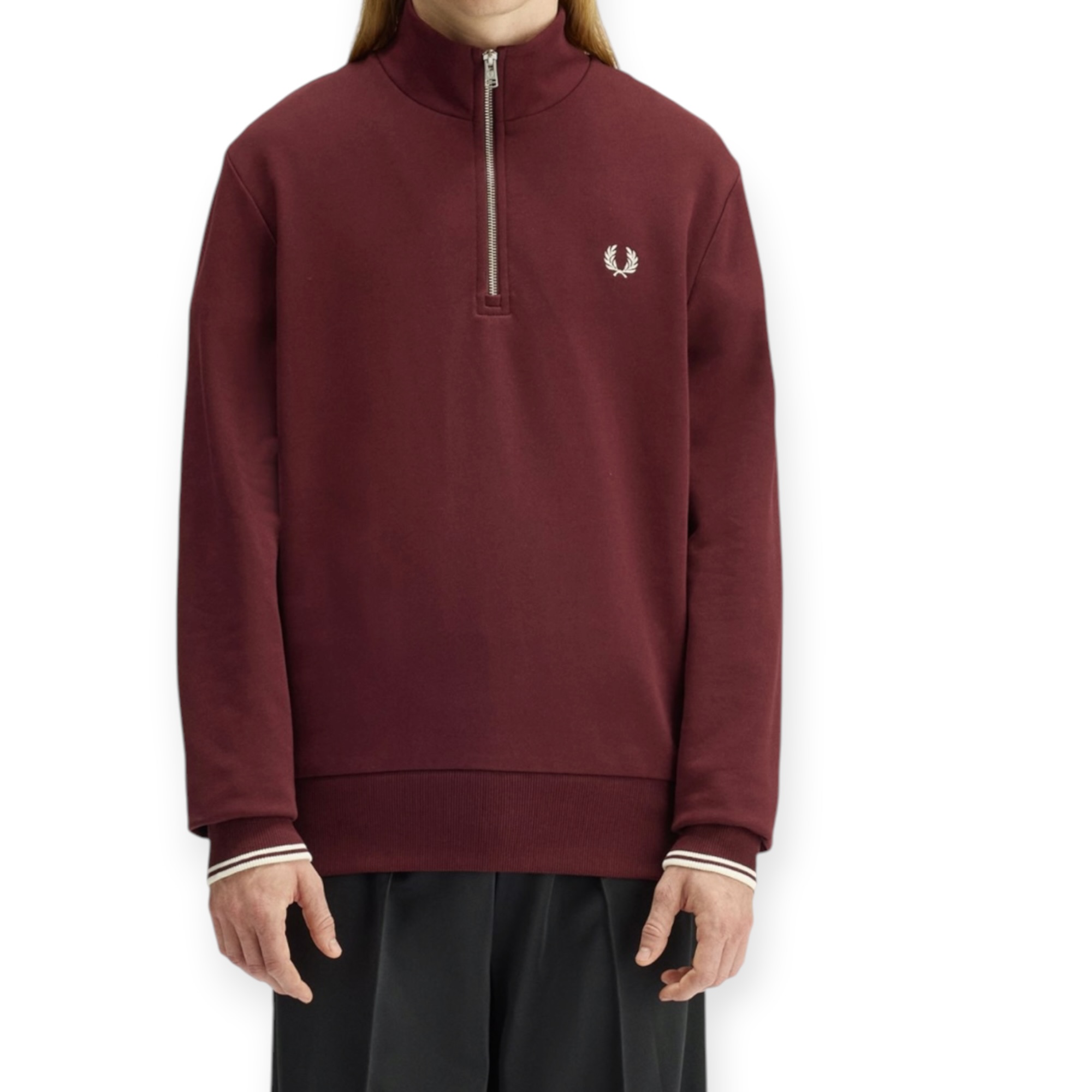 חולצה גברים FRED PERRY HALF ZIP SWEATSHIRT