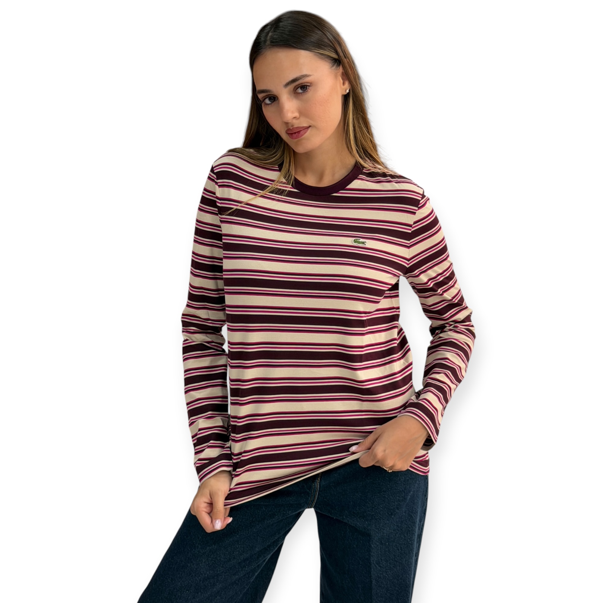 חולצה נשים LACOSTE CREWNECK SHIRT