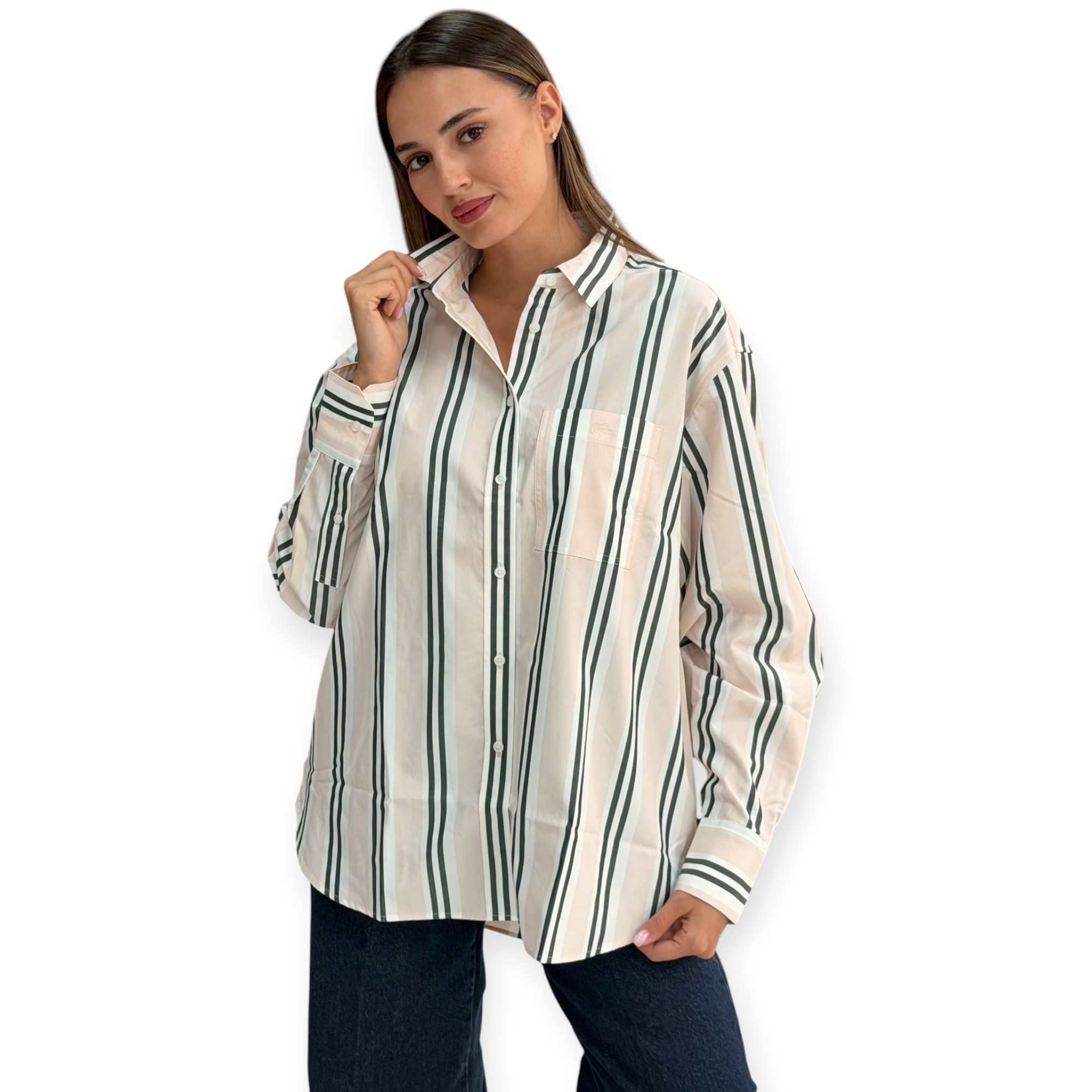 חולצה נשים LACOSTE STRIPED SHIRT