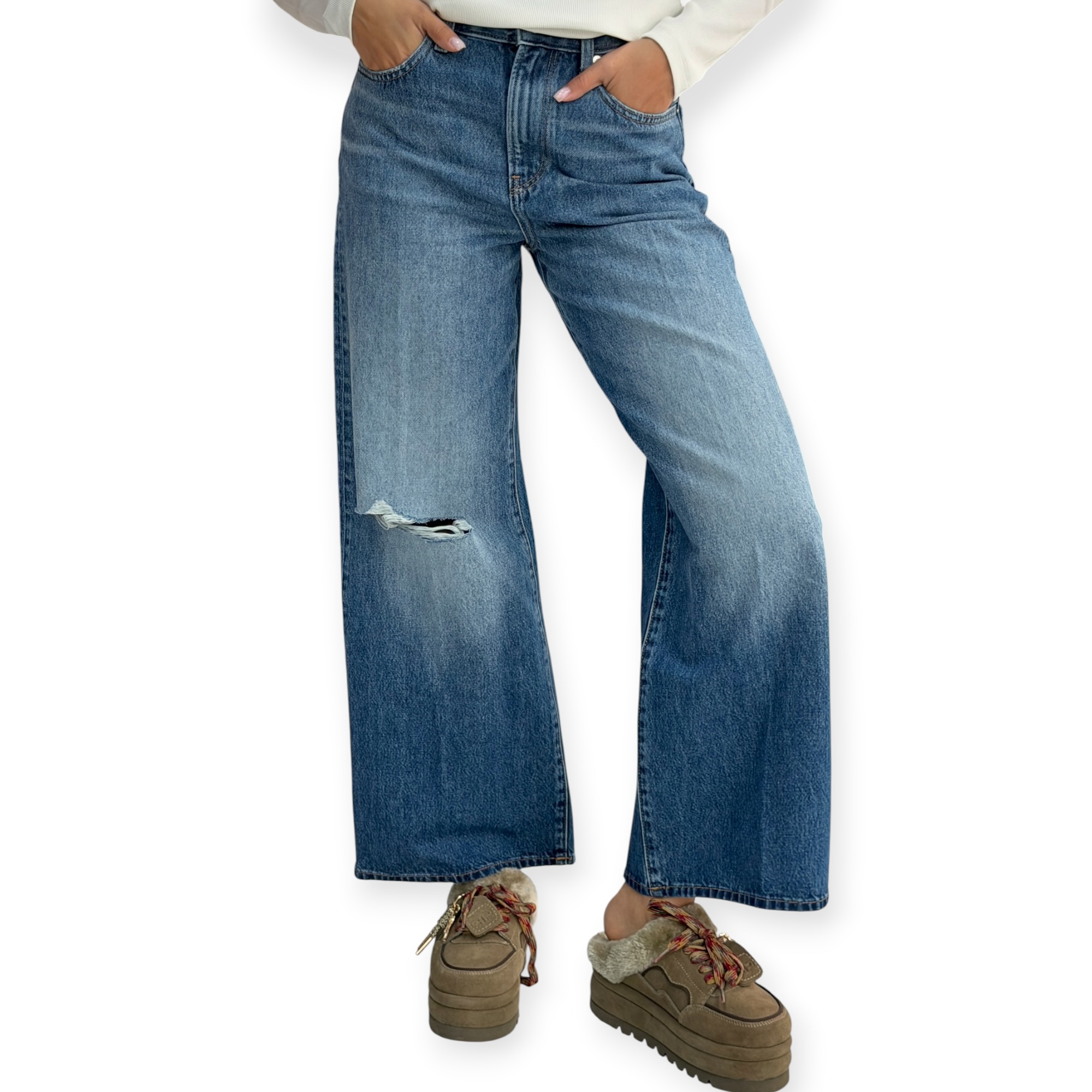 ג׳ינס נשים CALVIN KLEIN WIDE LEG JEANS ג׳ינס נשים CALVIN KLEIN WIDE LEG JEANS